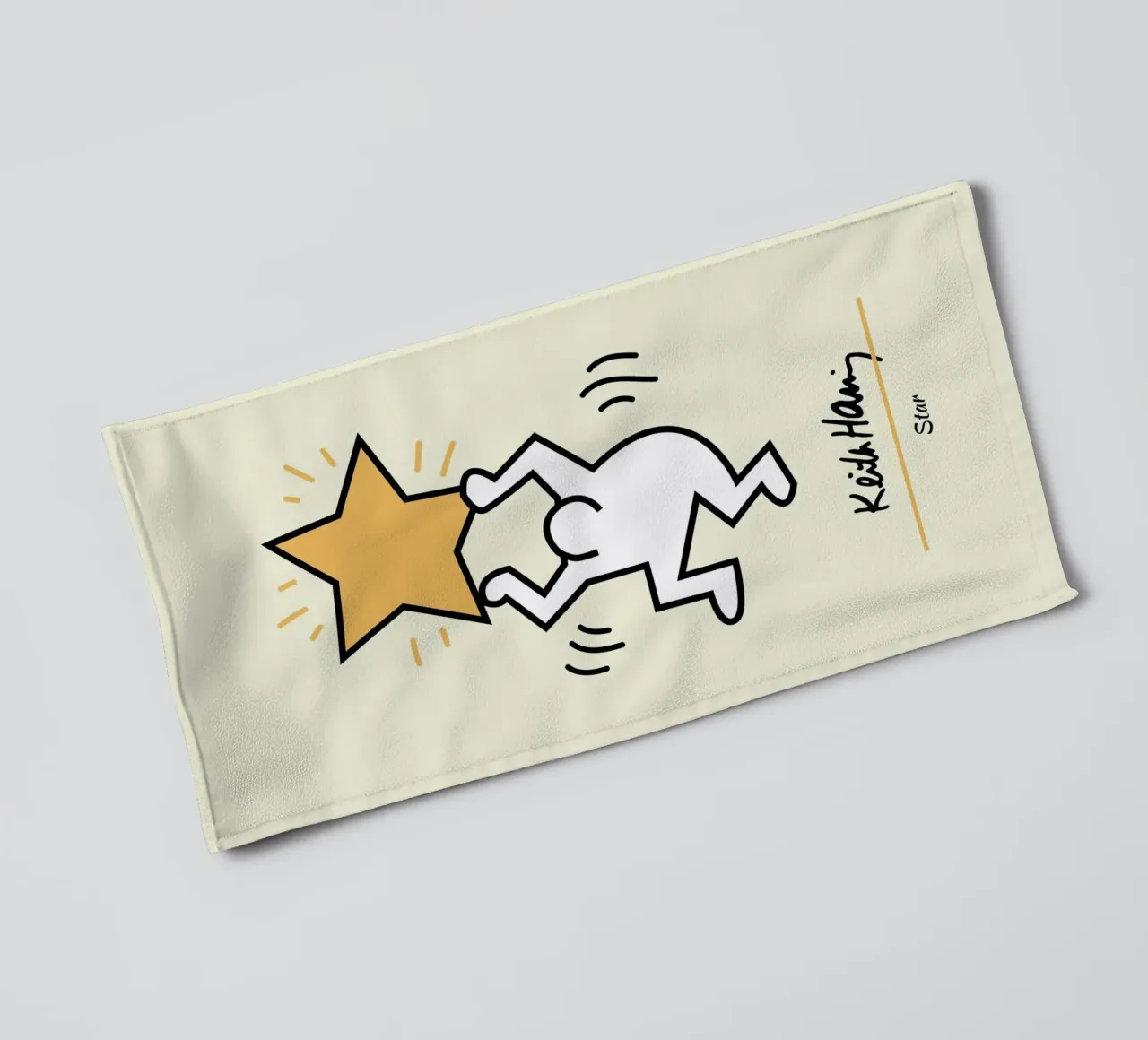 Keith Haring Star Pop Art Print towel by ClubArt