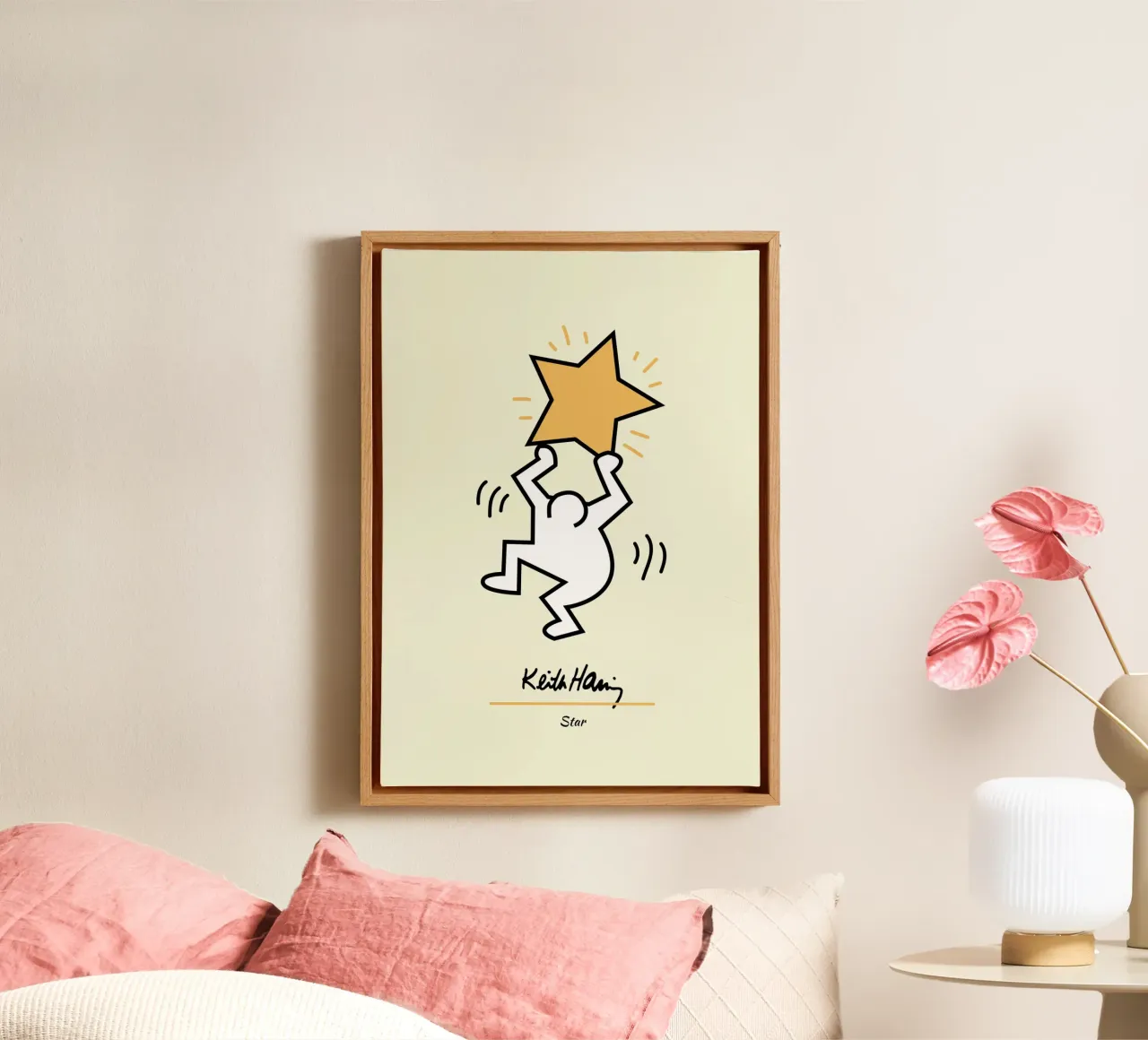 Keith Haring Star Pop Art Print toile avec Caisse américaine de ClubArt