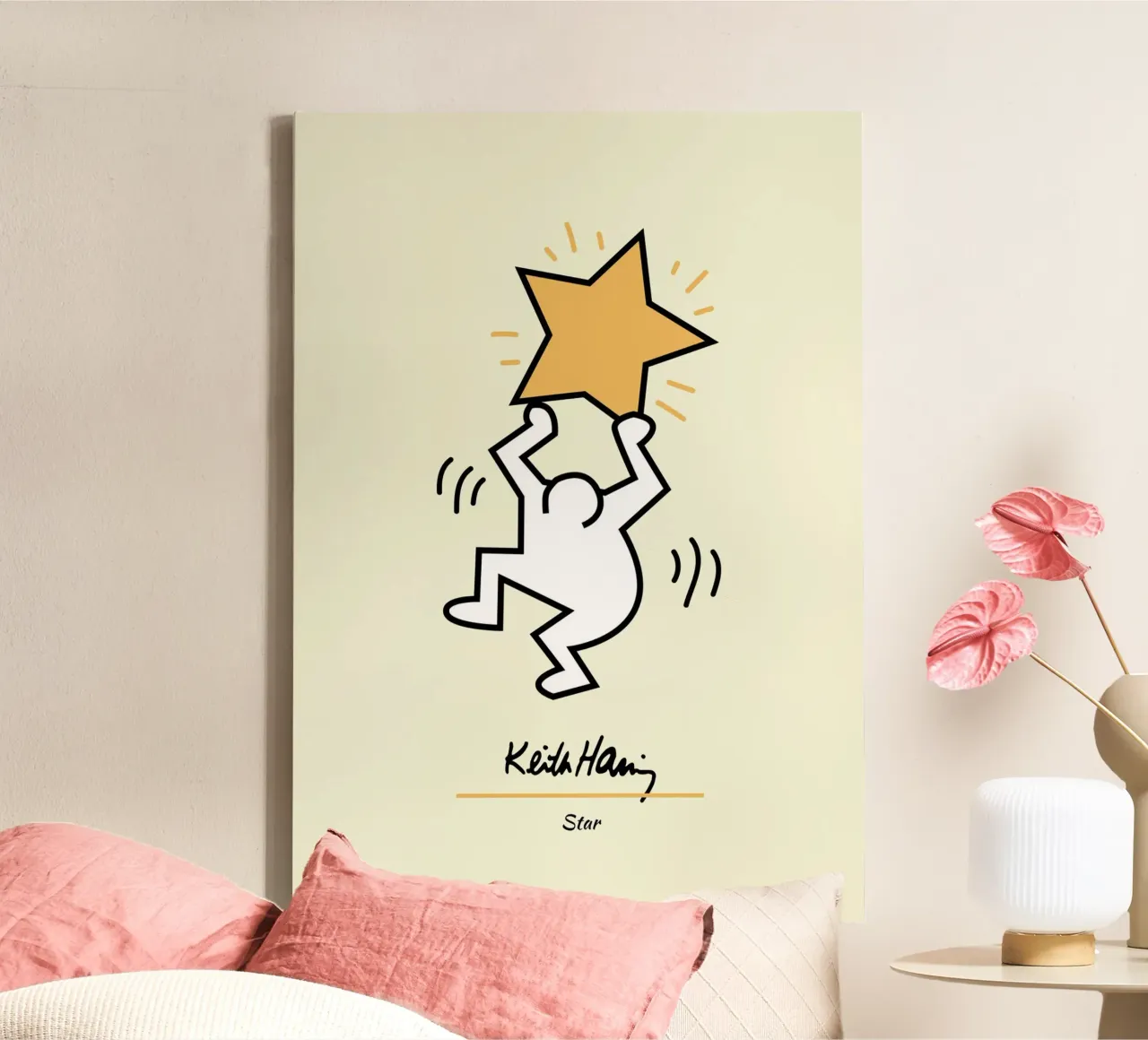 Keith Haring Star Pop Art Print toile avec Caisse américaine de ClubArt