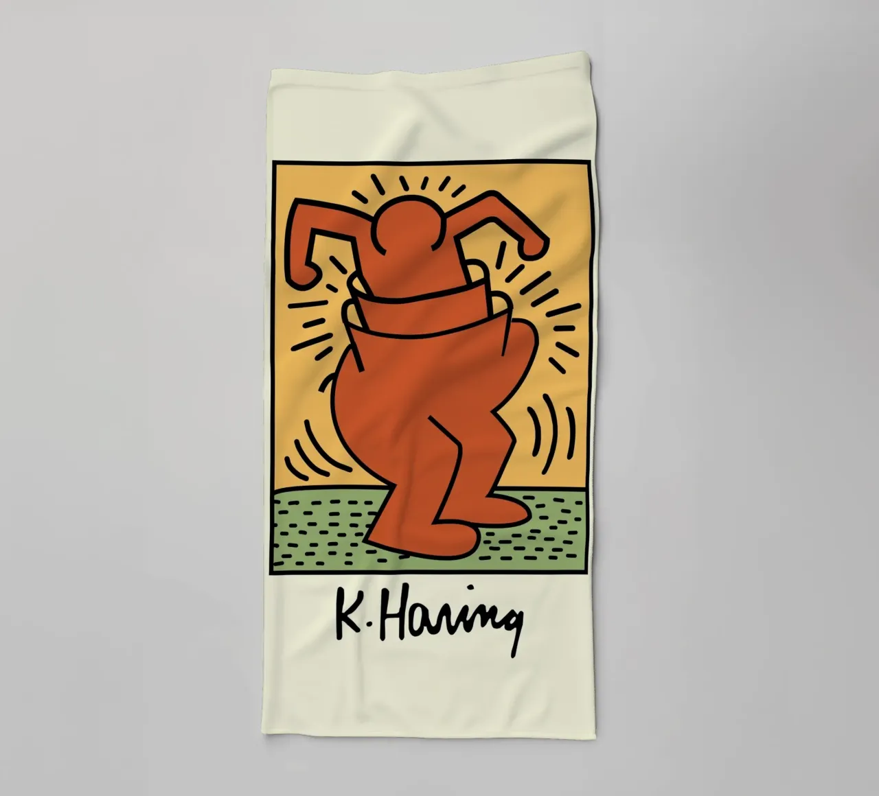Keith Haring Radiant Figure Pop Art Print towel by ClubArt