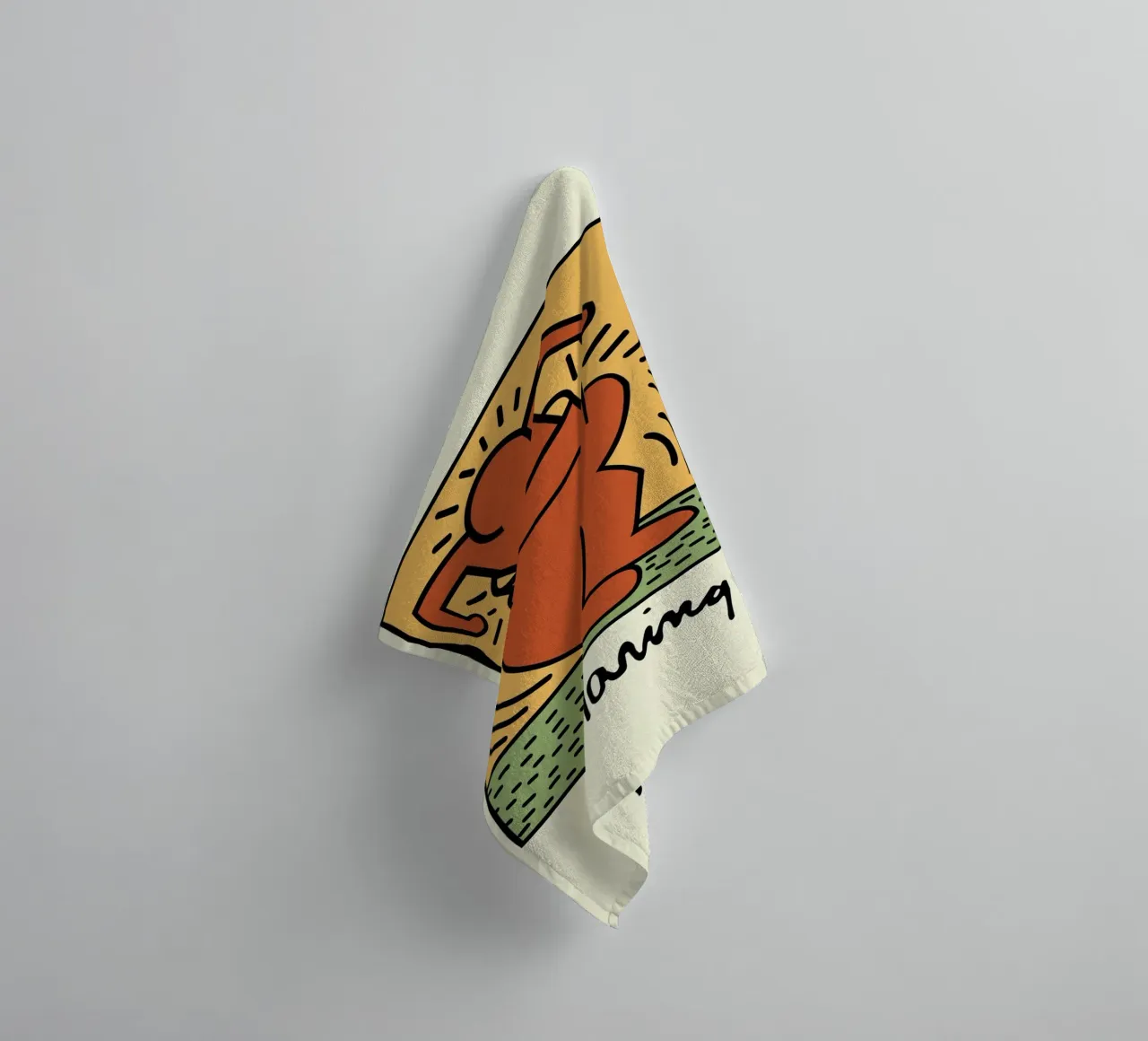 Keith Haring Radiant Figure Pop Art Print towel by ClubArt