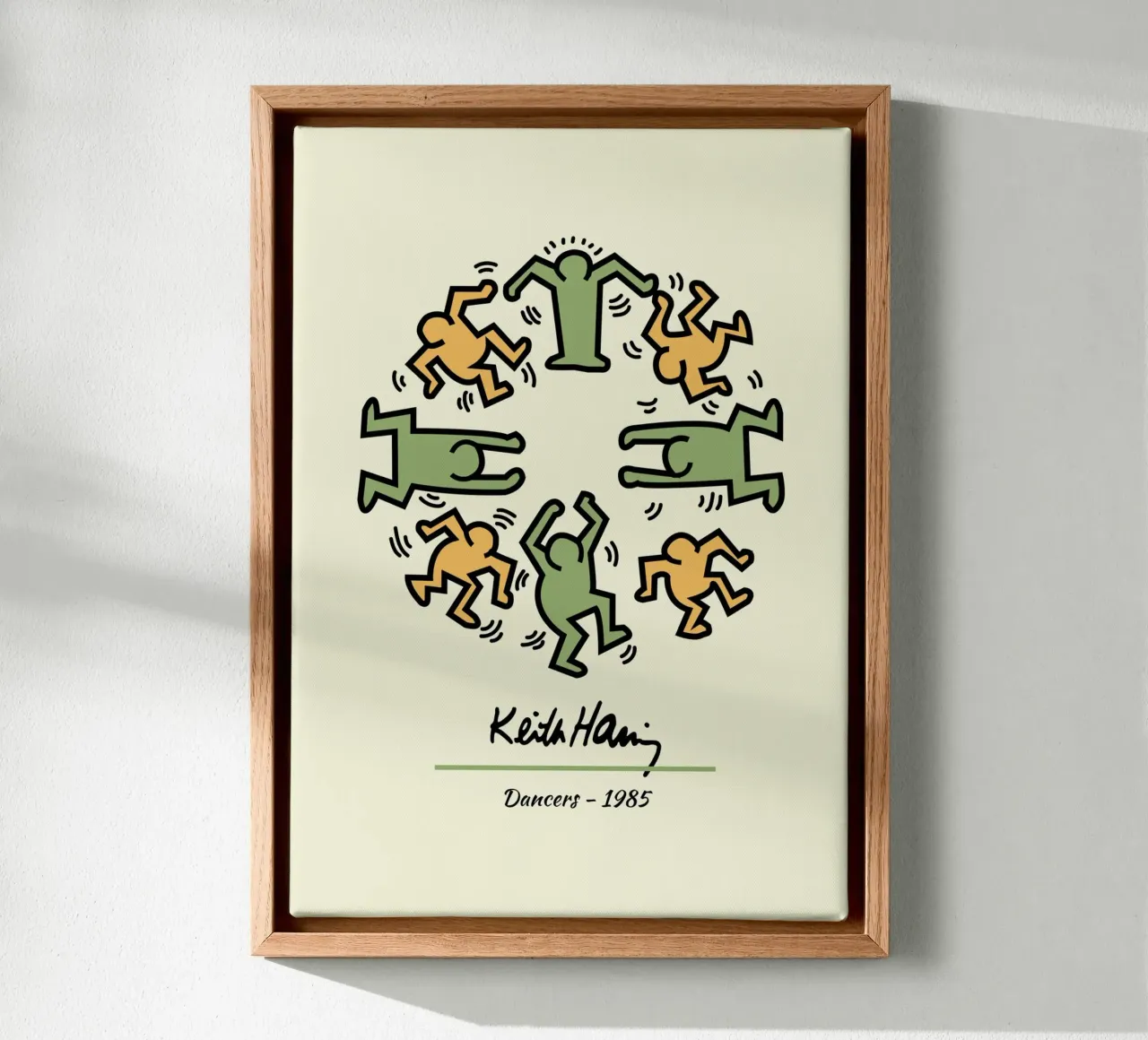Keith Haring Dansers Cirkel Pop Art Poster canvas met Baklijst van ClubArt