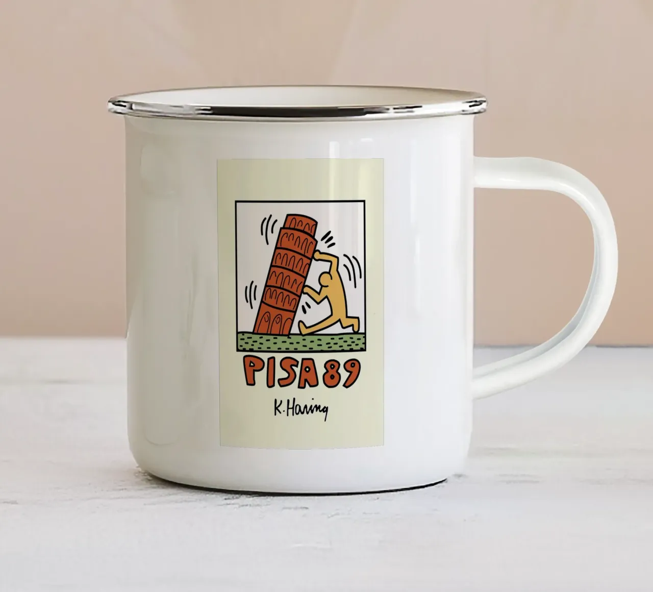Keith Haring Pisa 89 Poster Pop Art tazza in smalto da ClubArt