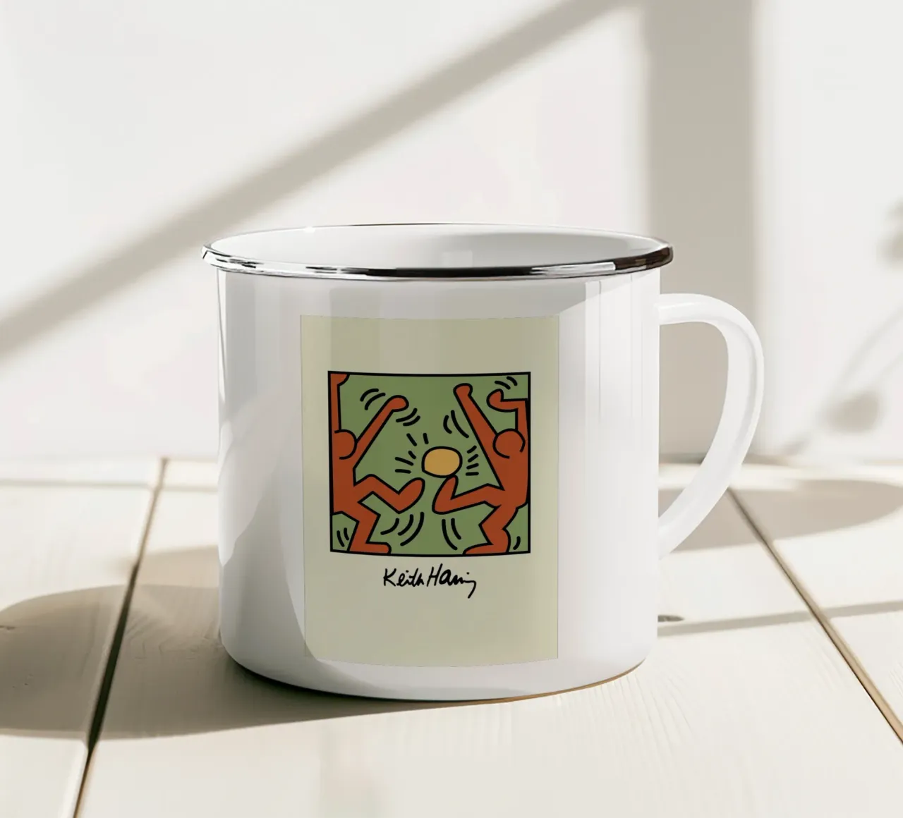 Keith Haring - Figure radiose - stampa pop art tazza in smalto da ClubArt