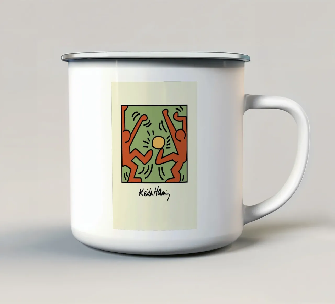 Keith Haring - Figure radiose - stampa pop art tazza in smalto da ClubArt