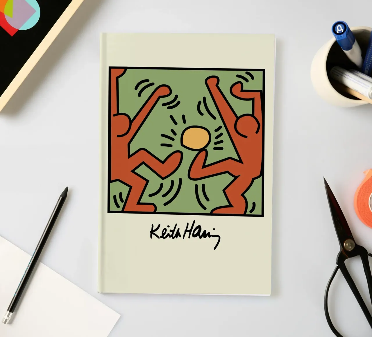 Keith Haring Radiant Figures Pop Art Print notebook by ClubArt