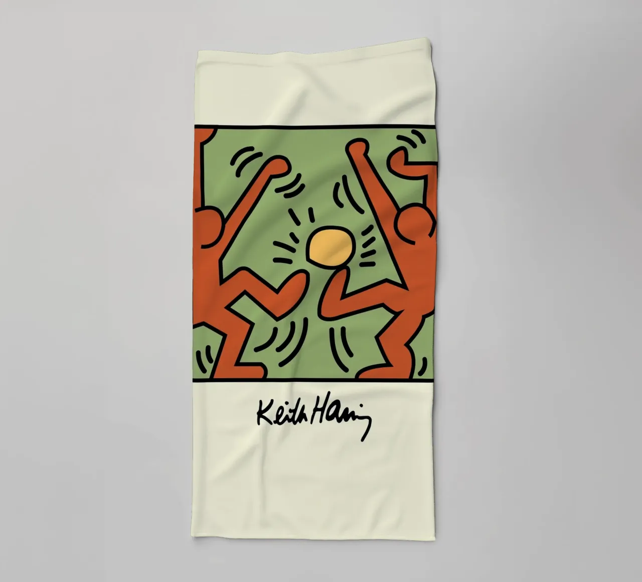 Keith Haring Radiant Figures Pop Art Print towel by ClubArt
