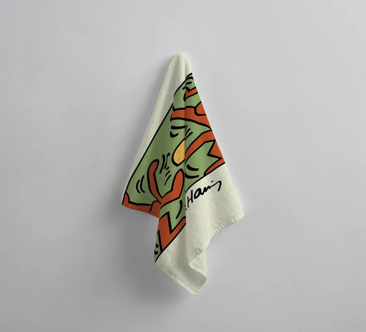 Keith Haring Radiant Figures Pop Art Print towel by ClubArt