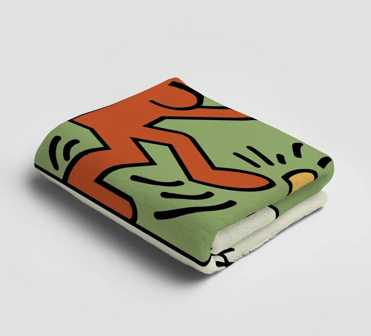 Keith Haring Radiant Figures Pop Art Print towel by ClubArt