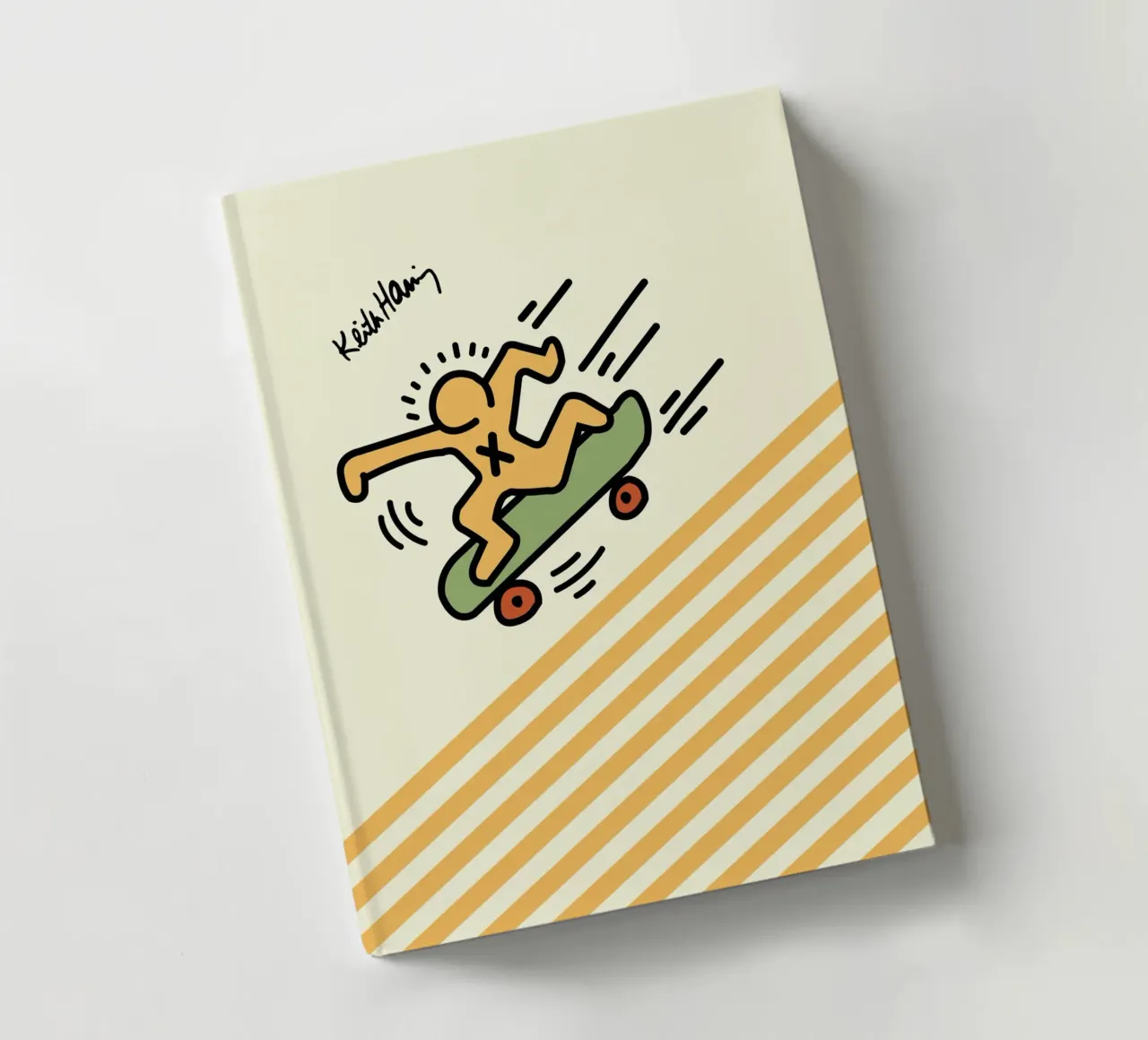 Keith Haring Skateboarder Pop Art Print notebook by ClubArt