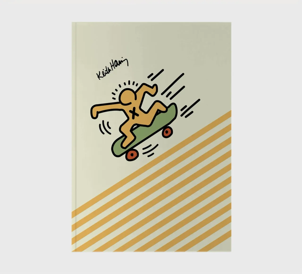 Keith Haring Skateboarder Pop Art Print notebook by ClubArt