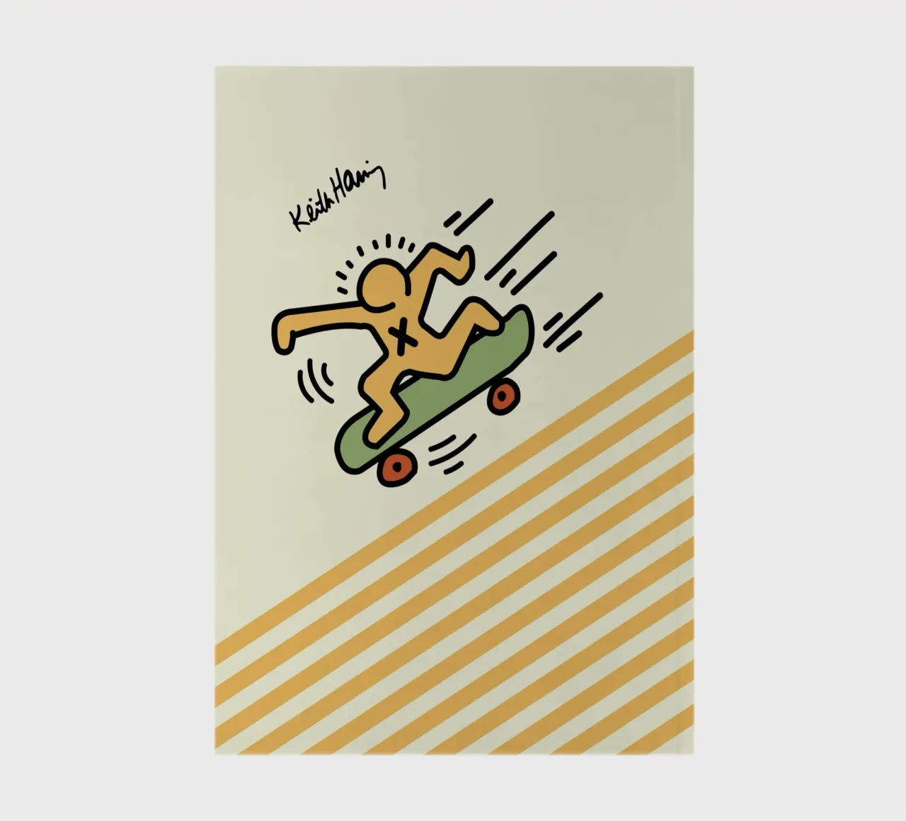 Keith Haring Skateboarder Pop Art Print notebook by ClubArt