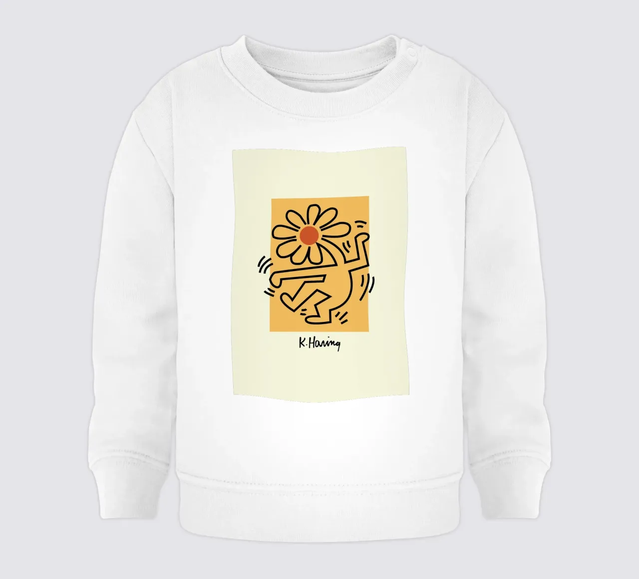 Stampa pop di Keith Haring Flower Figure felpa neonato da ClubArt