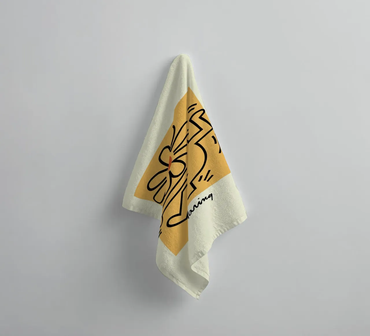 Keith Haring Flower Figure Pop Art Print towel by ClubArt