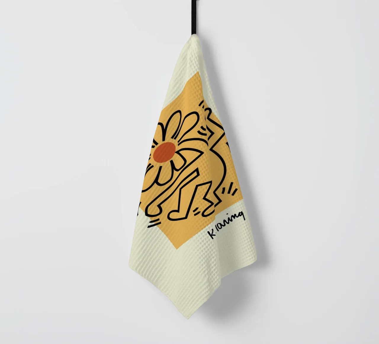 Keith Haring Flower Figure Pop Art Print torchon de ClubArt