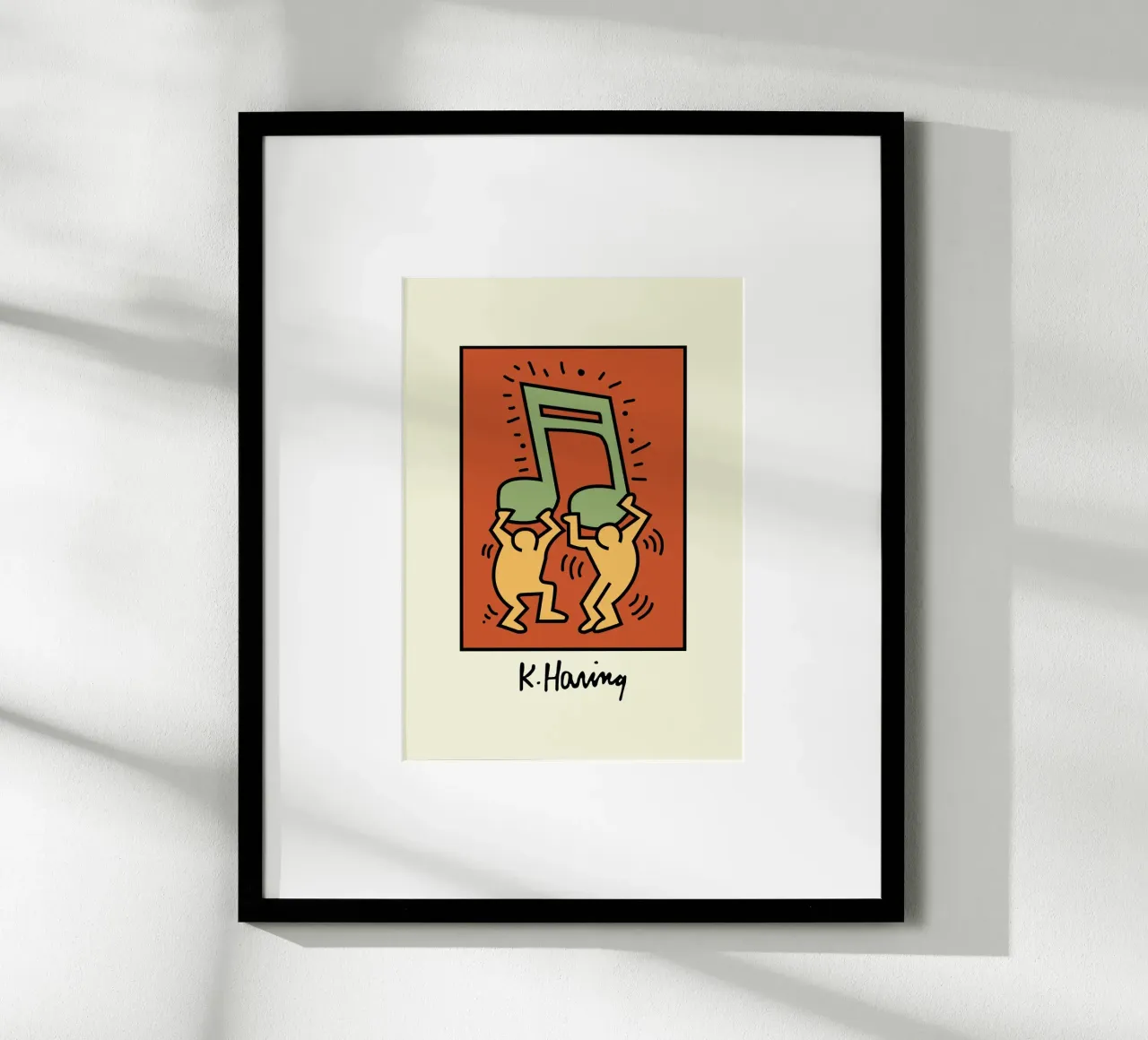Keith Haring Nota musicale Poster d'arte pop poster con telaio in plastica da ClubArt