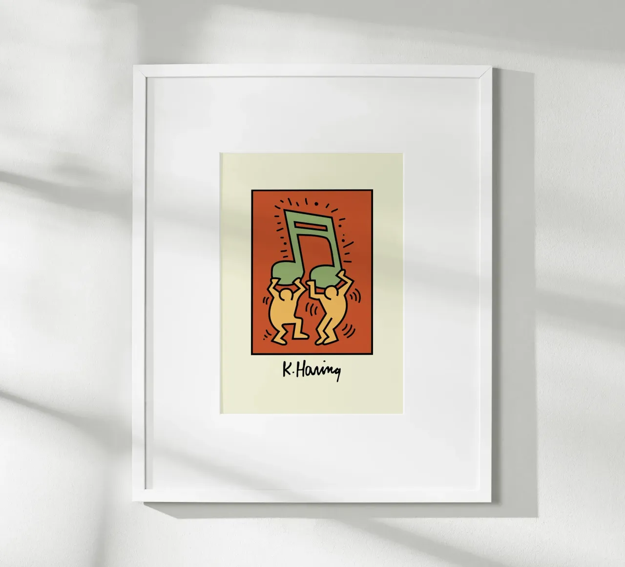 Keith Haring Nota musicale Poster d'arte pop poster con telaio in plastica da ClubArt
