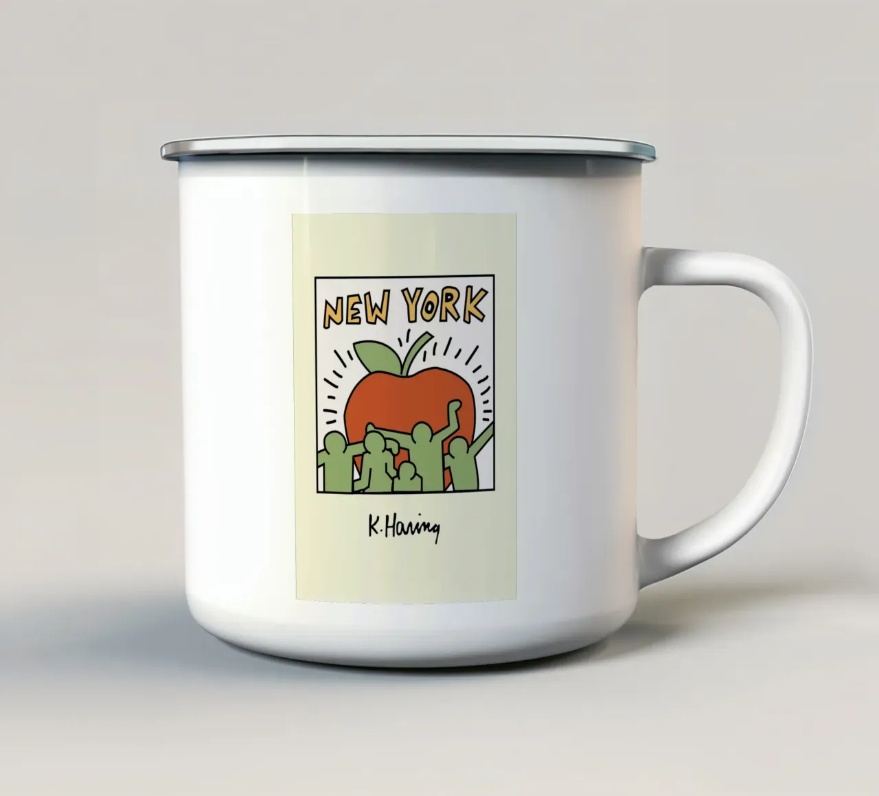 Poster di Keith Haring New York Big Apple tazza in smalto da ClubArt