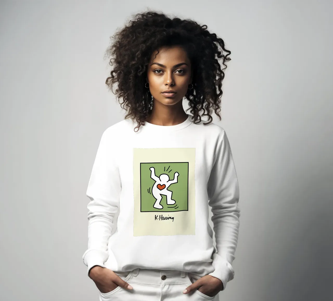 Keith Haring Cuore radioso - Poster pop art felpa da ClubArt