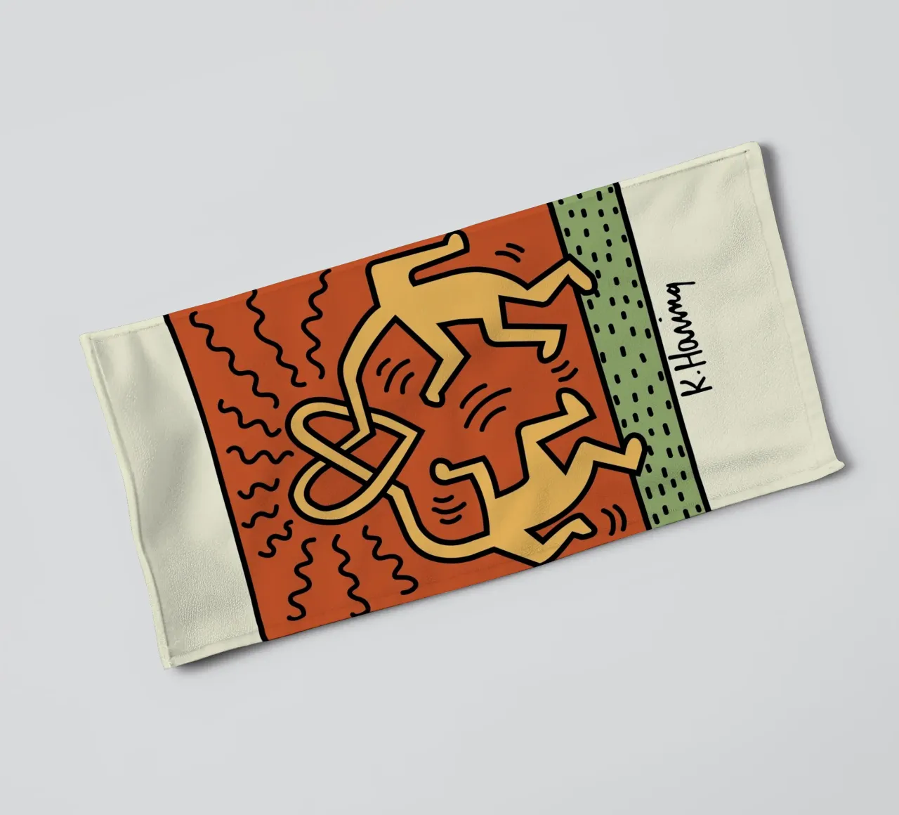 Poster pop art Keith Haring Heart Connection asciugamano da bagno da ClubArt