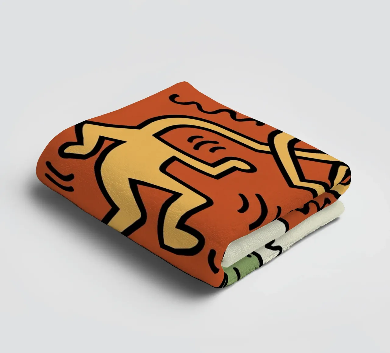 Poster pop art Keith Haring Heart Connection asciugamano da bagno da ClubArt