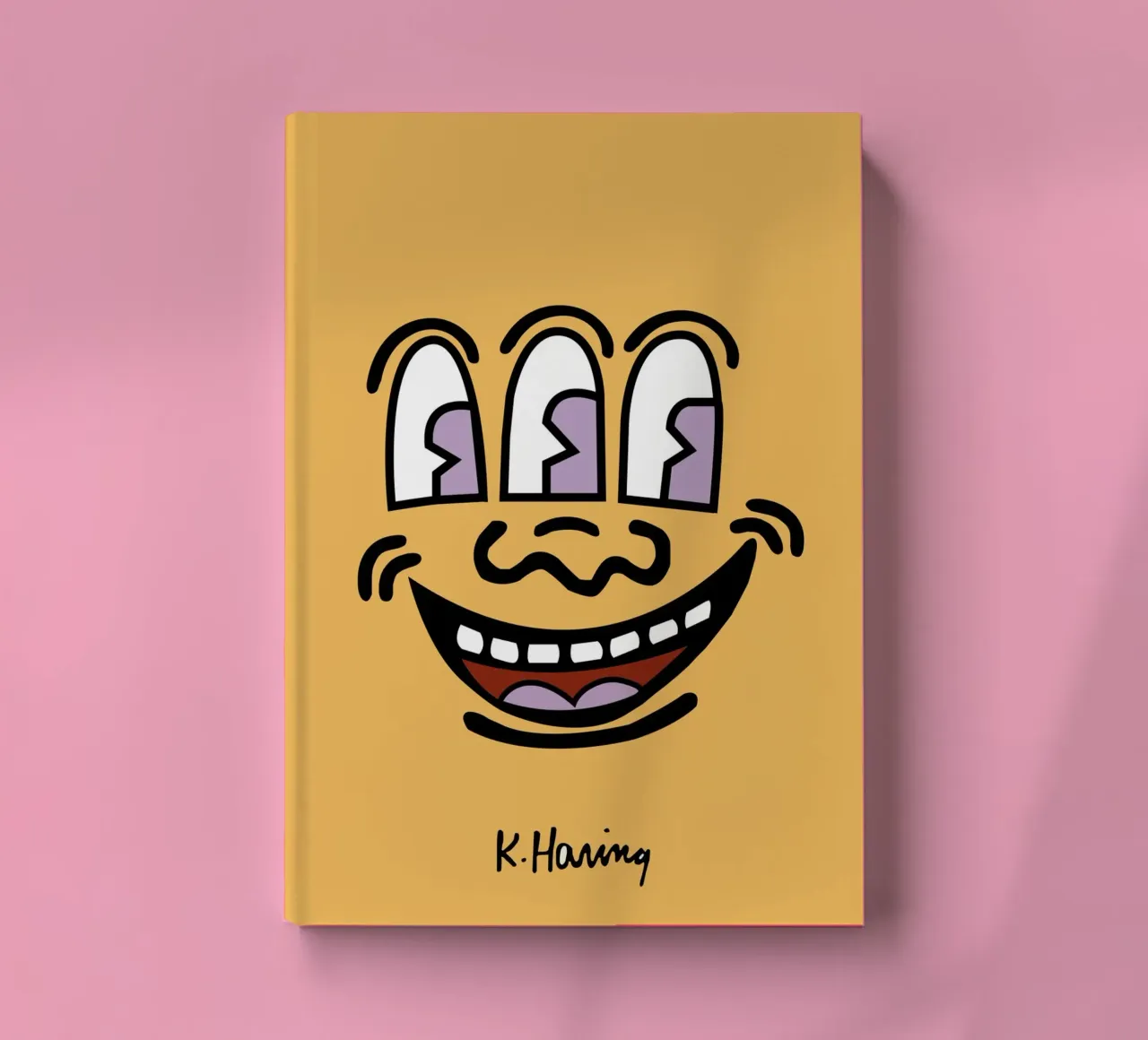 Keith Haring Three-Eyed Face Pop Art Print notebook by ClubArt