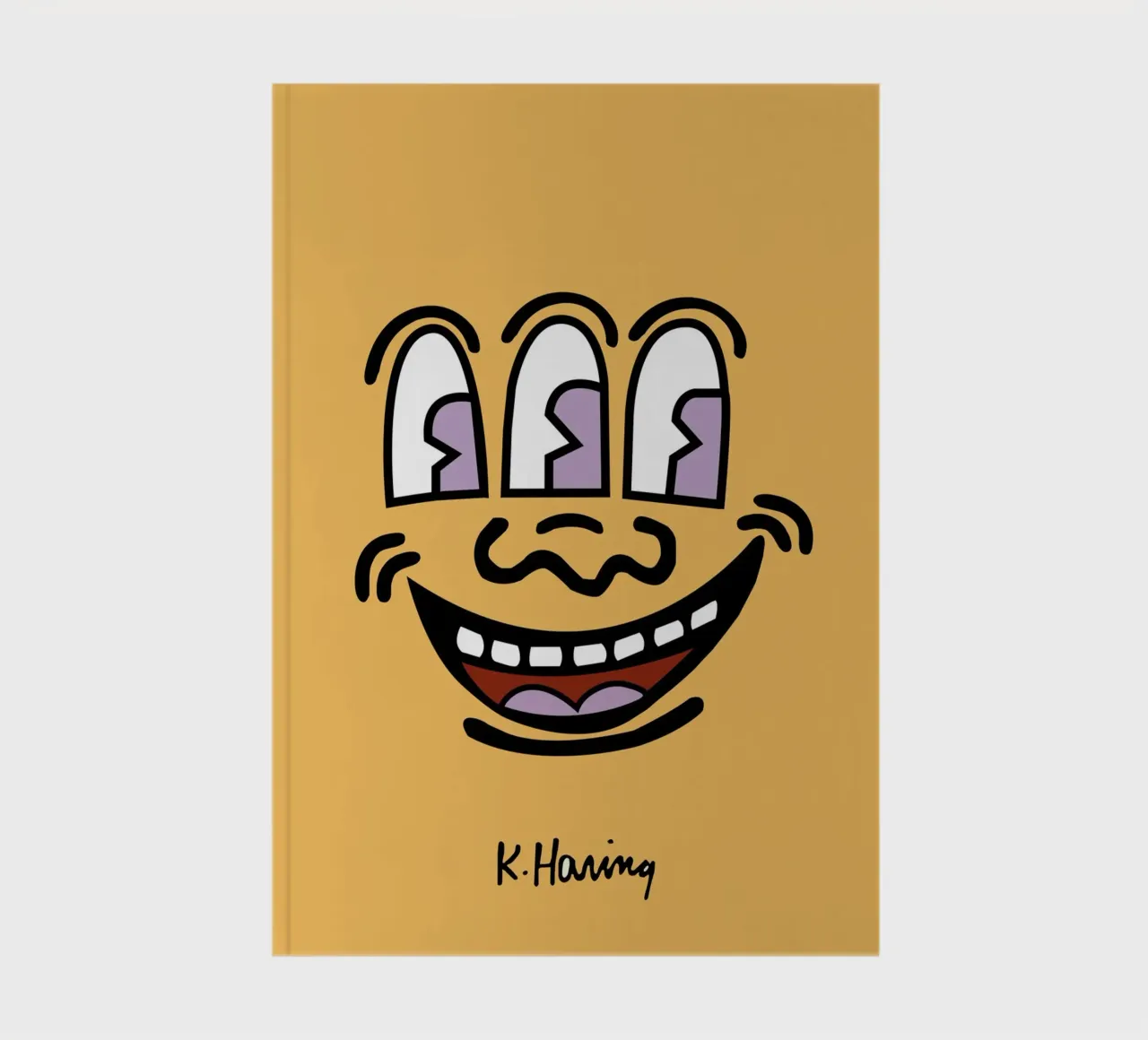 Keith Haring Three-Eyed Face Pop Art Print notebook by ClubArt