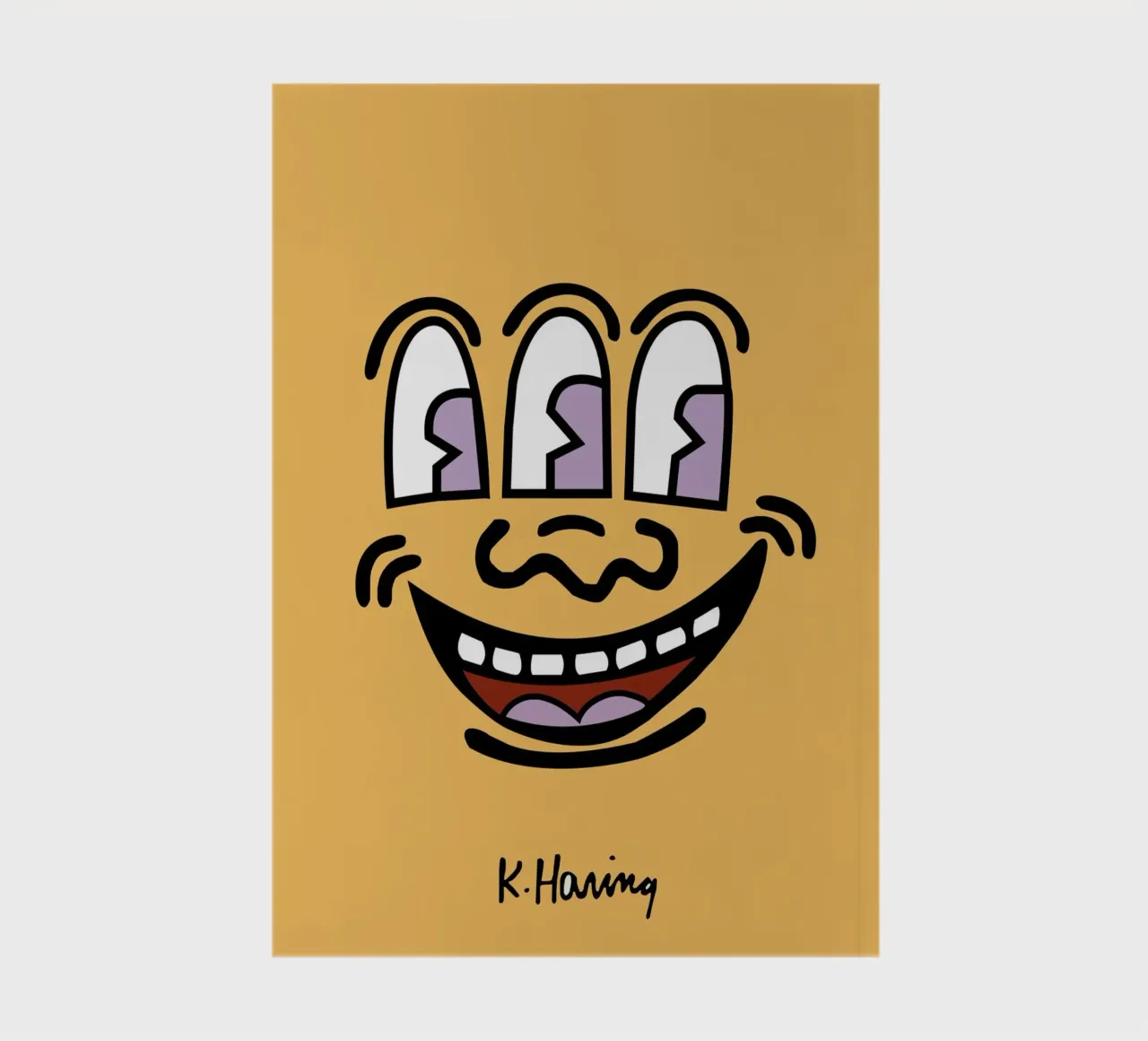 Keith Haring Three-Eyed Face Pop Art Print notebook by ClubArt