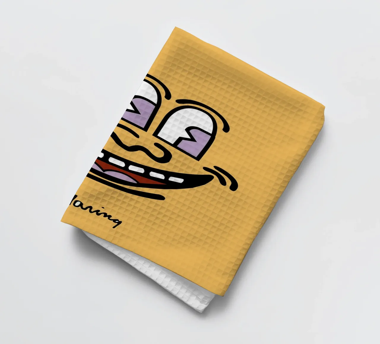 Keith Haring Three-Eyed Face Pop Art Print torchon de ClubArt
