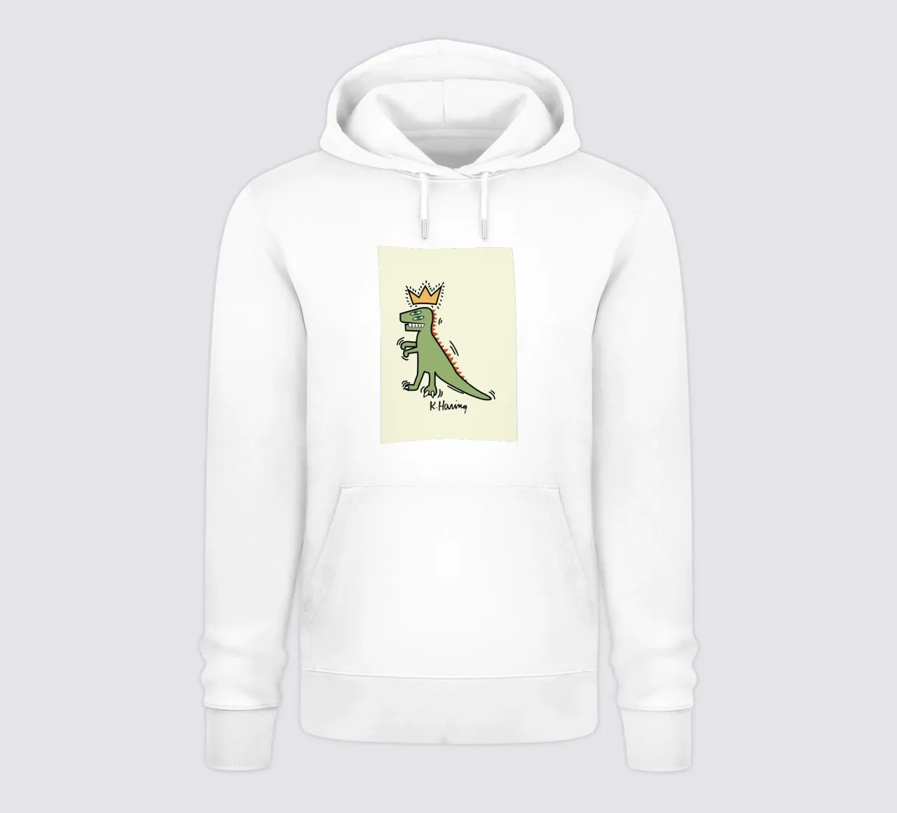 Stampa pop di Keith Haring Dinosaur Crown felpa con cappuccio da ClubArt