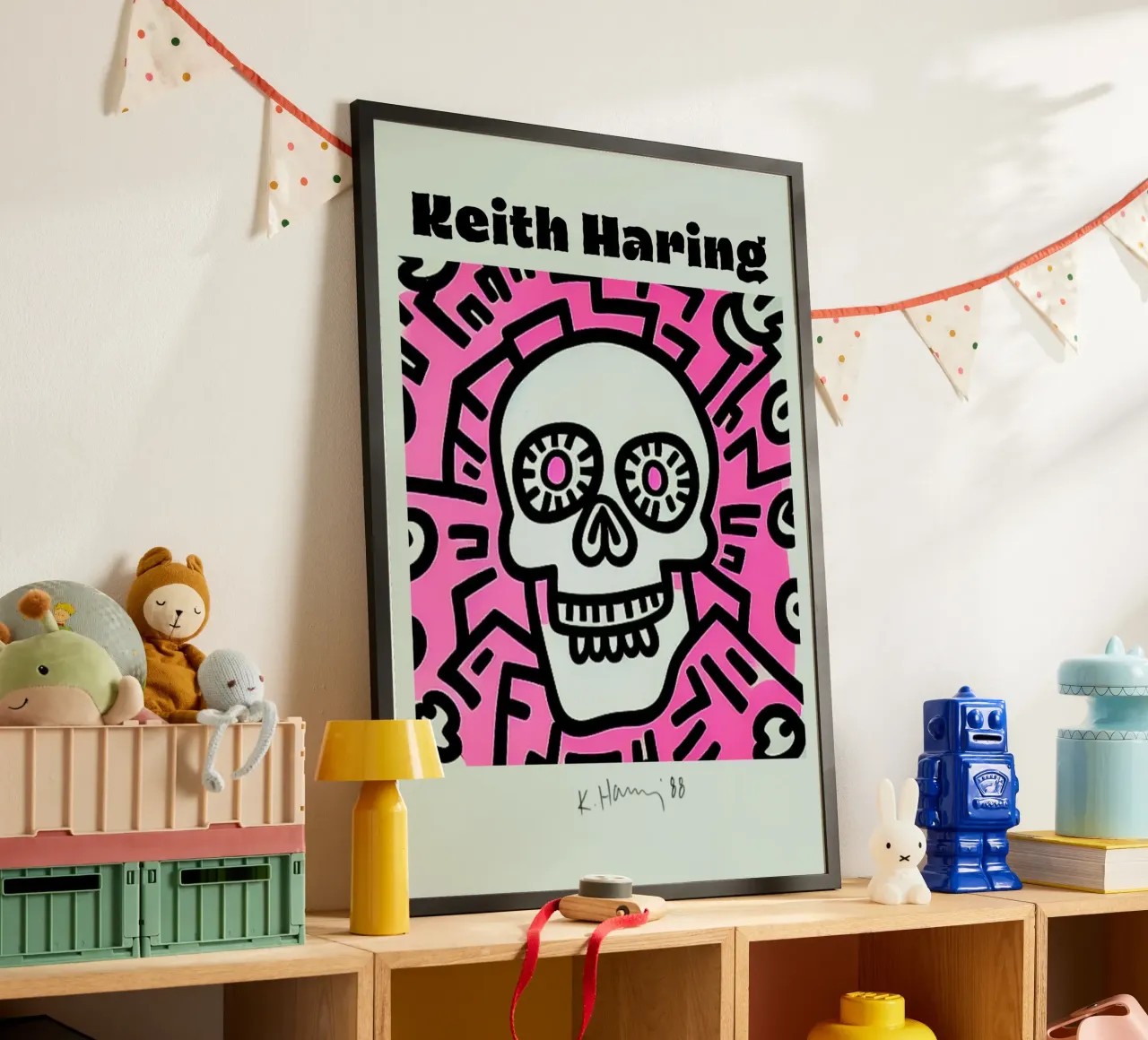 Póster Pop Art Cráneo de Keith Haring poster de ClubArt