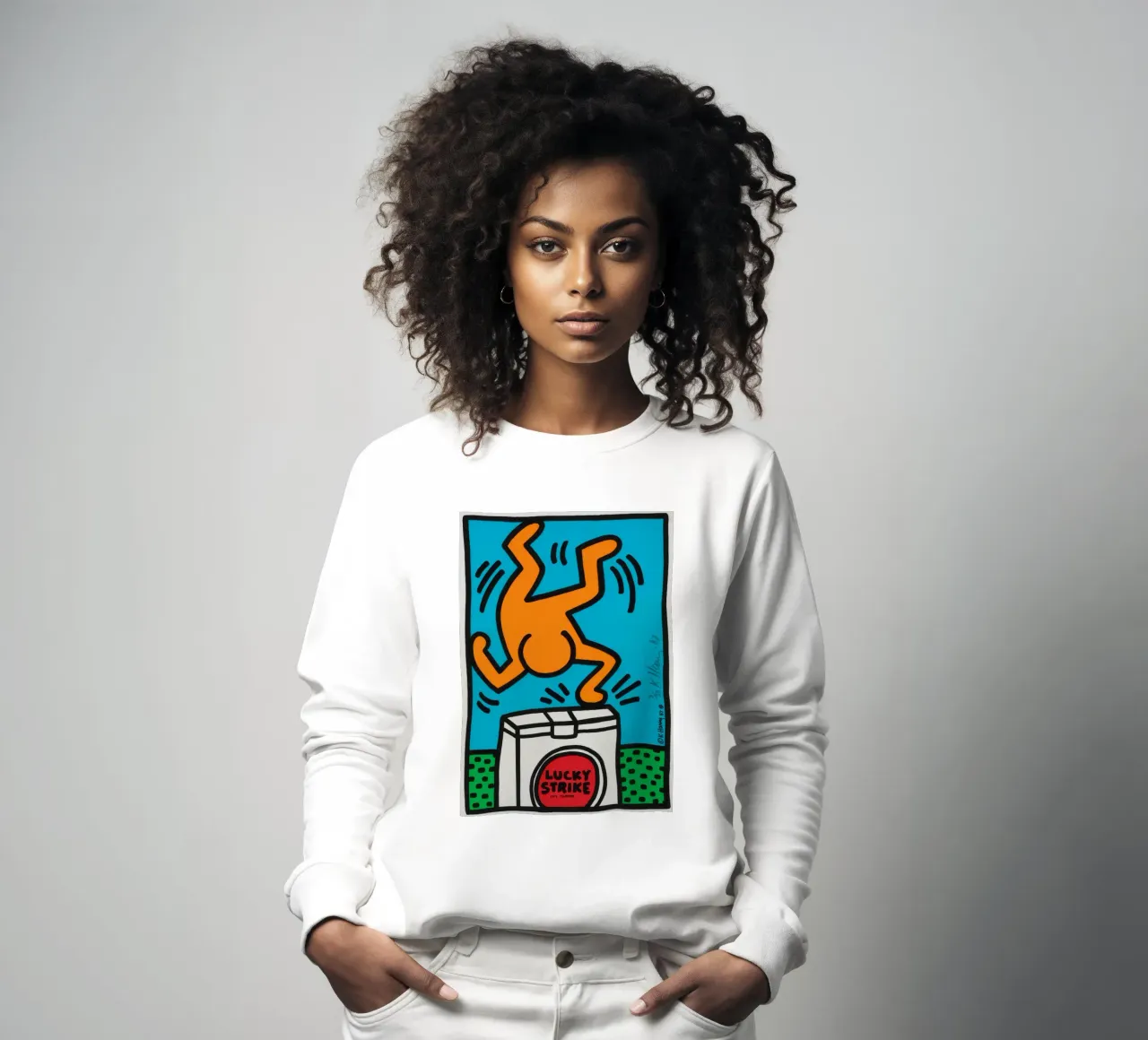 Poster pop art di Keith Haring Lucky Strike felpa da ClubArt