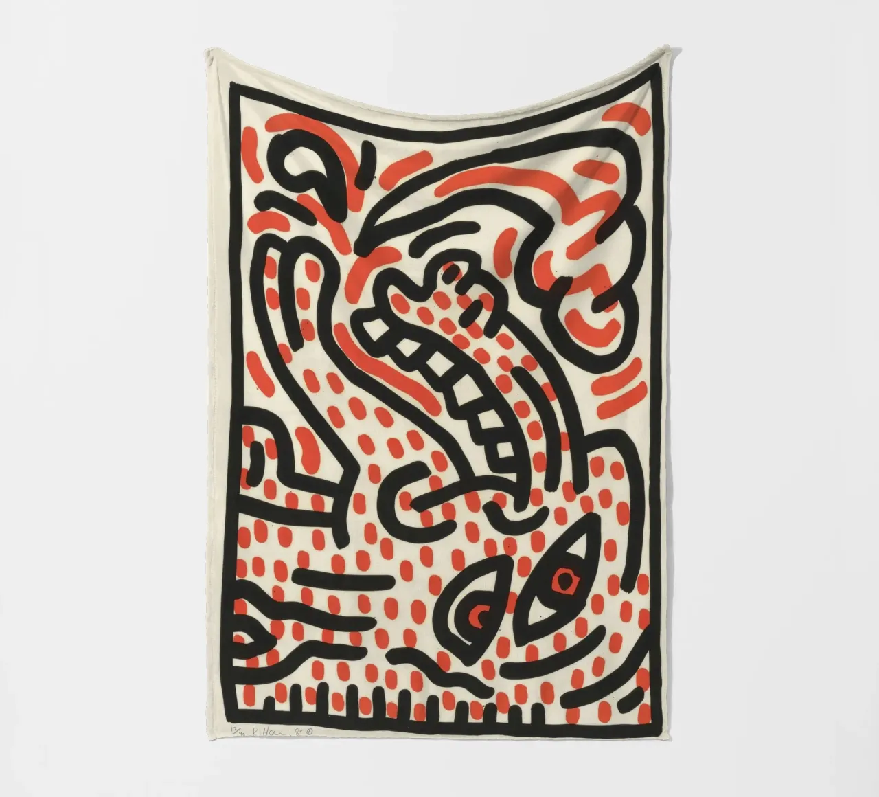 Keith Haring Ludo Abstract Pop Art Print fleece blanket by ClubArt
