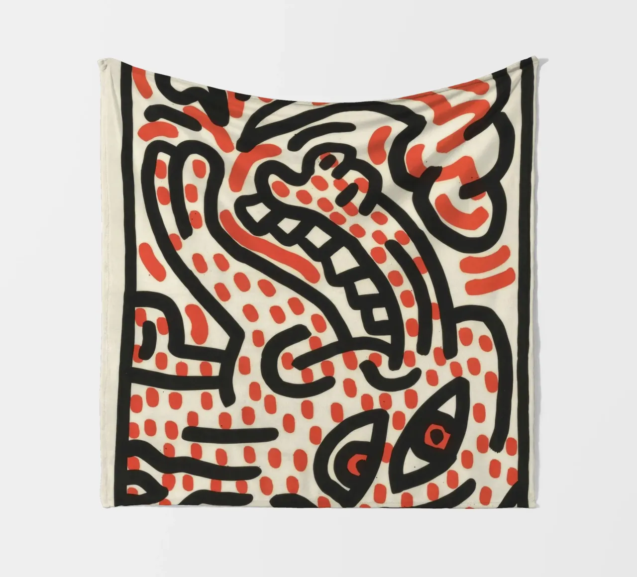 Keith Haring Ludo Abstract Pop Art Print fleece blanket by ClubArt
