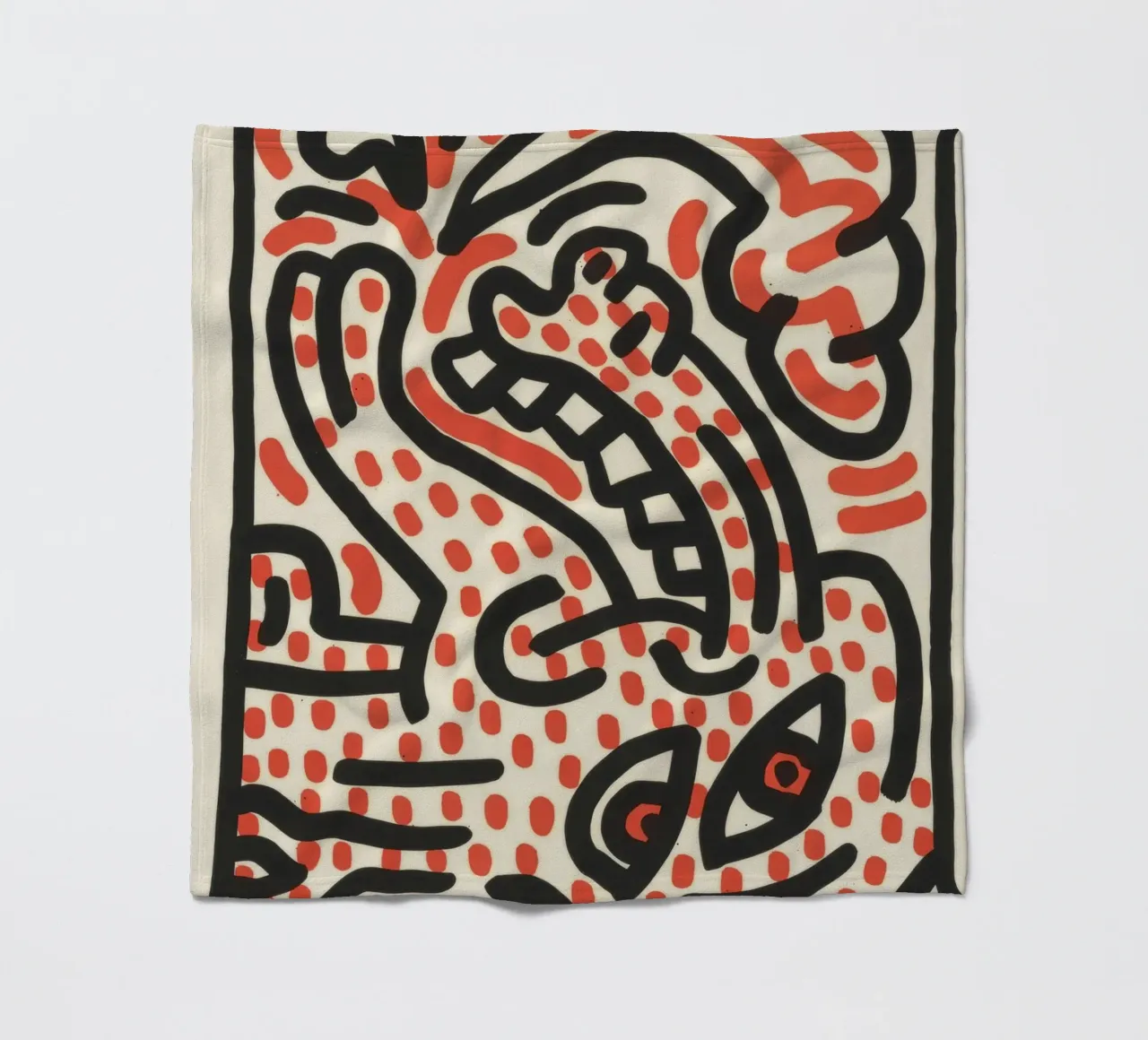 Keith Haring Ludo Abstract Pop Art Print fleece blanket by ClubArt