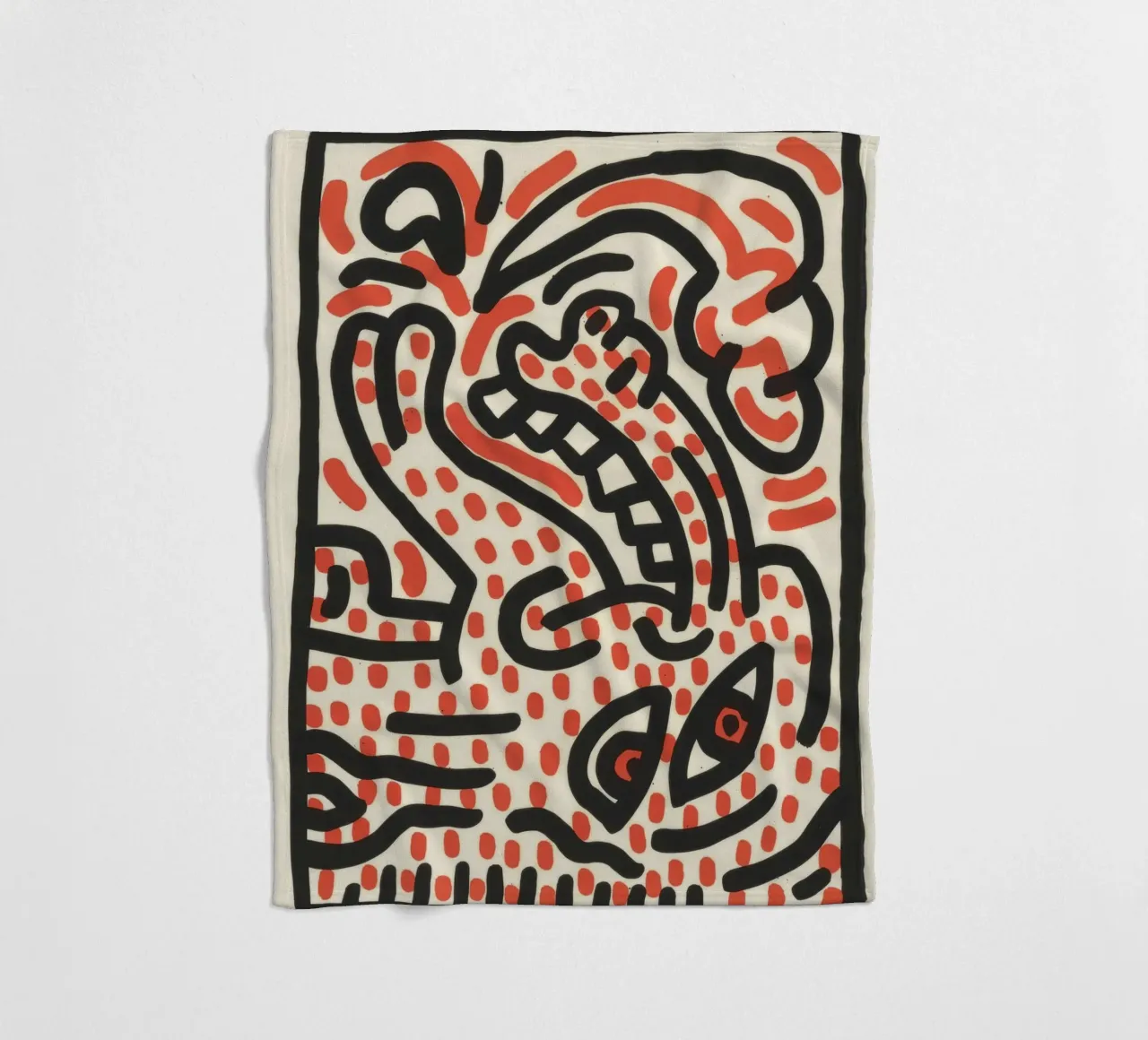 Keith Haring Ludo Abstract Pop Art Print fleece blanket by ClubArt