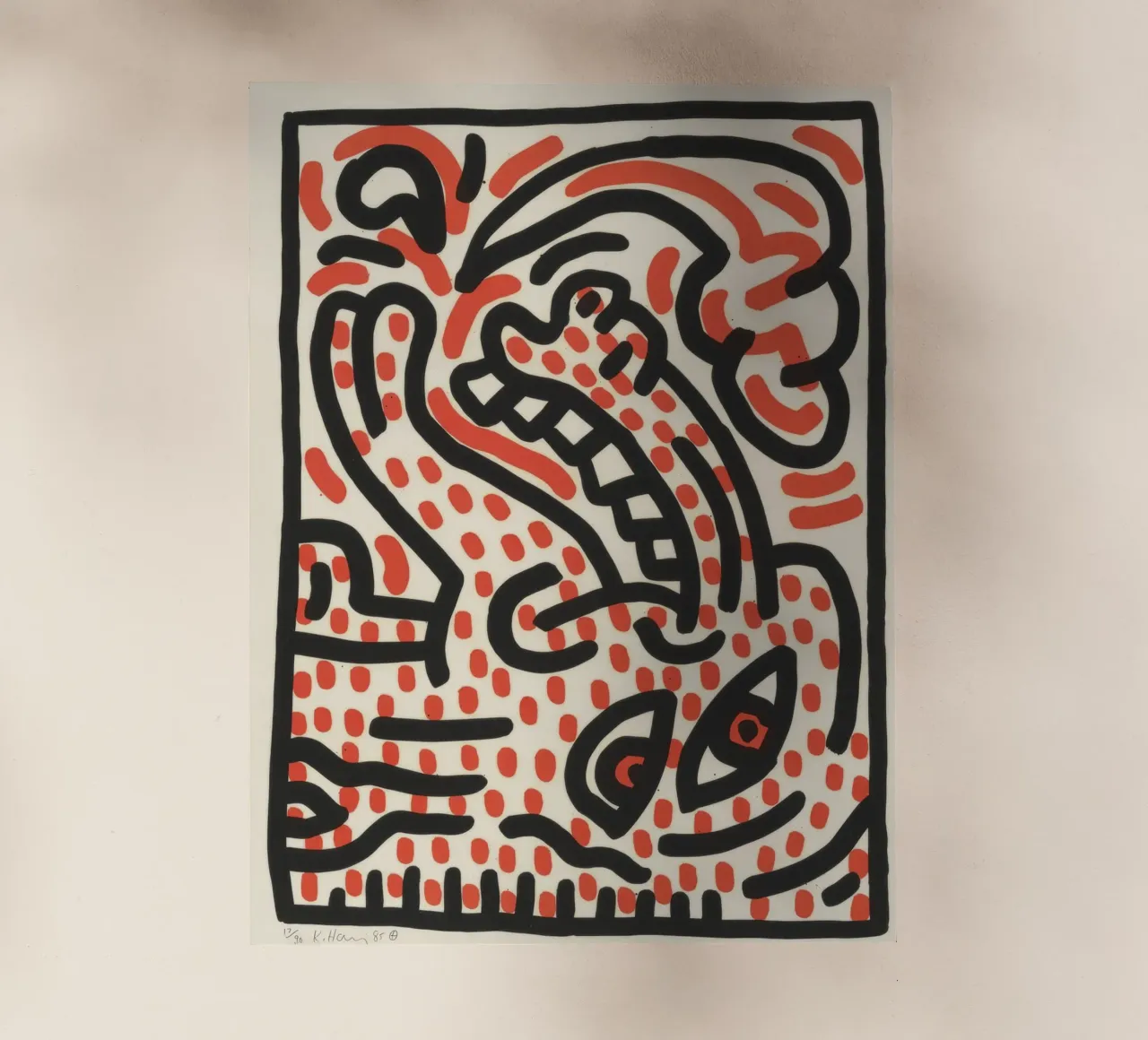 Keith Haring Ludo Abstract Pop Art Print lámina retroiluminada de ClubArt