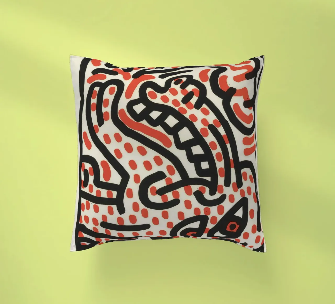 Keith Haring Ludo Abstract Pop Art Print decorative cushion by ClubArt