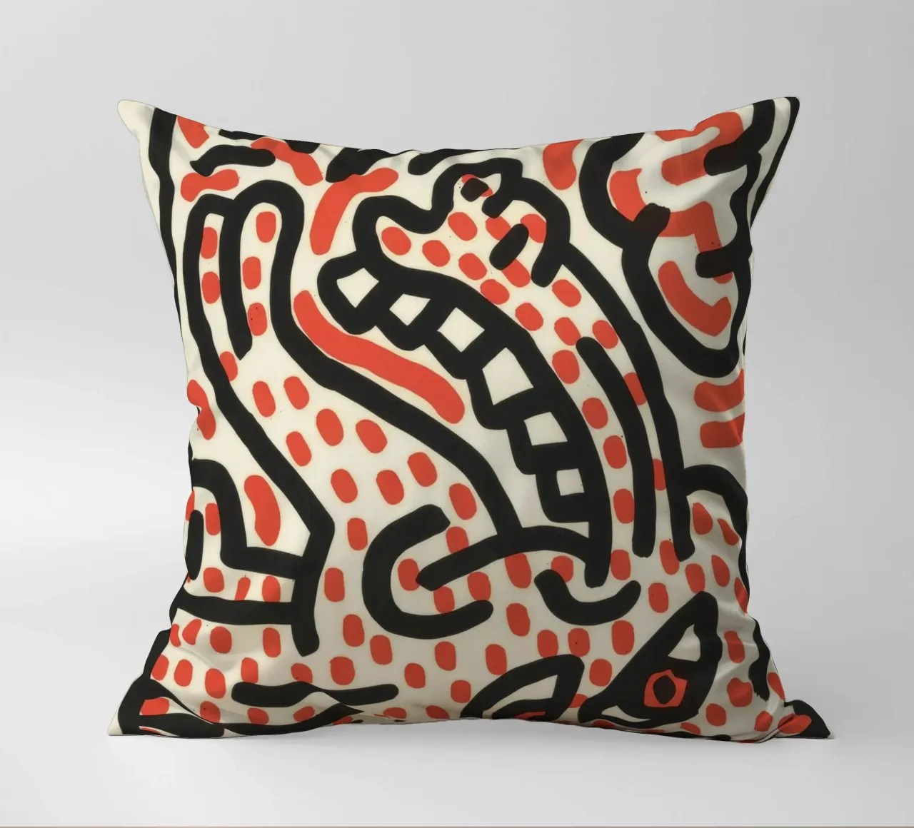 Keith Haring Ludo Abstract Pop Art Print decorative cushion by ClubArt
