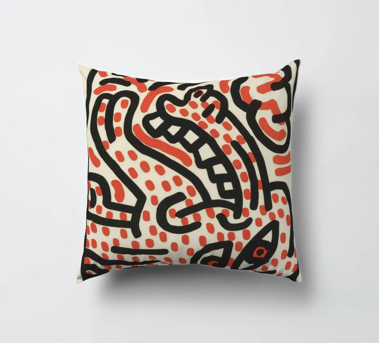 Keith Haring Ludo Abstract Pop Art Print decorative cushion by ClubArt