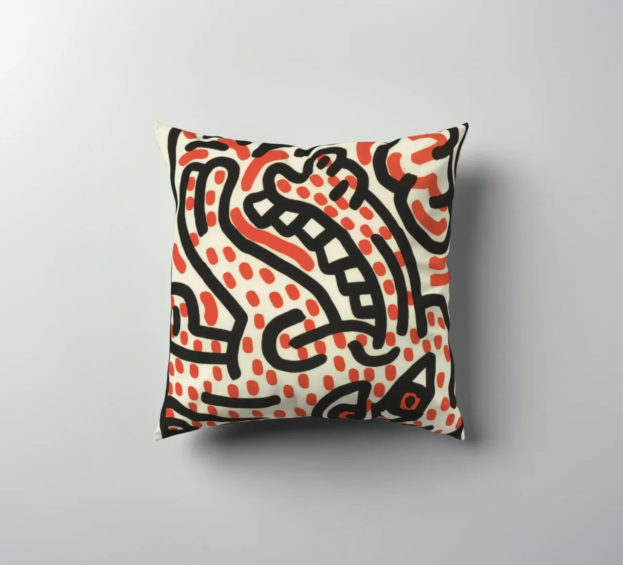 Keith Haring Ludo Abstract Pop Art Print decorative cushion by ClubArt