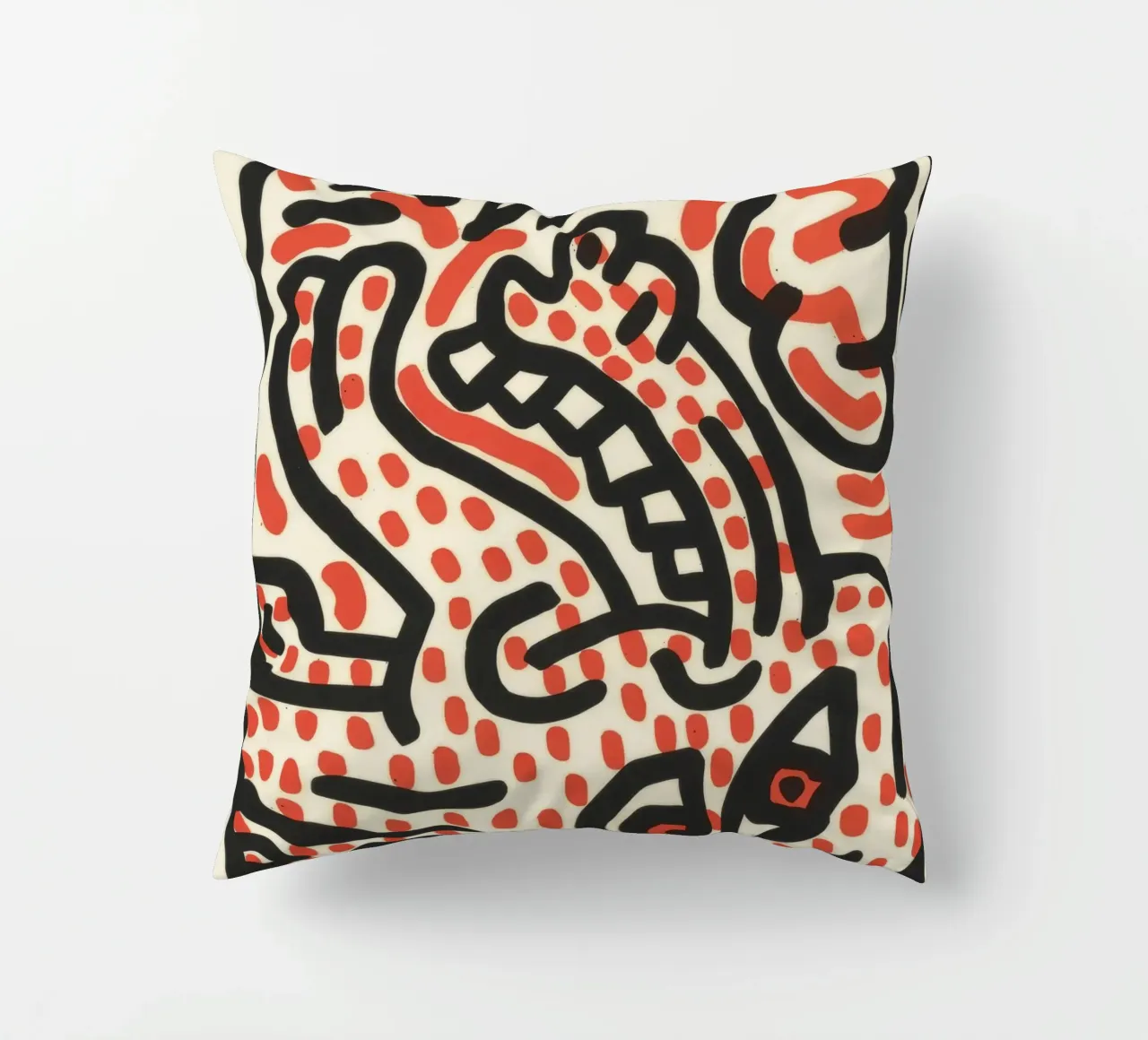 Keith Haring Ludo Abstract Pop Art Print decorative cushion by ClubArt