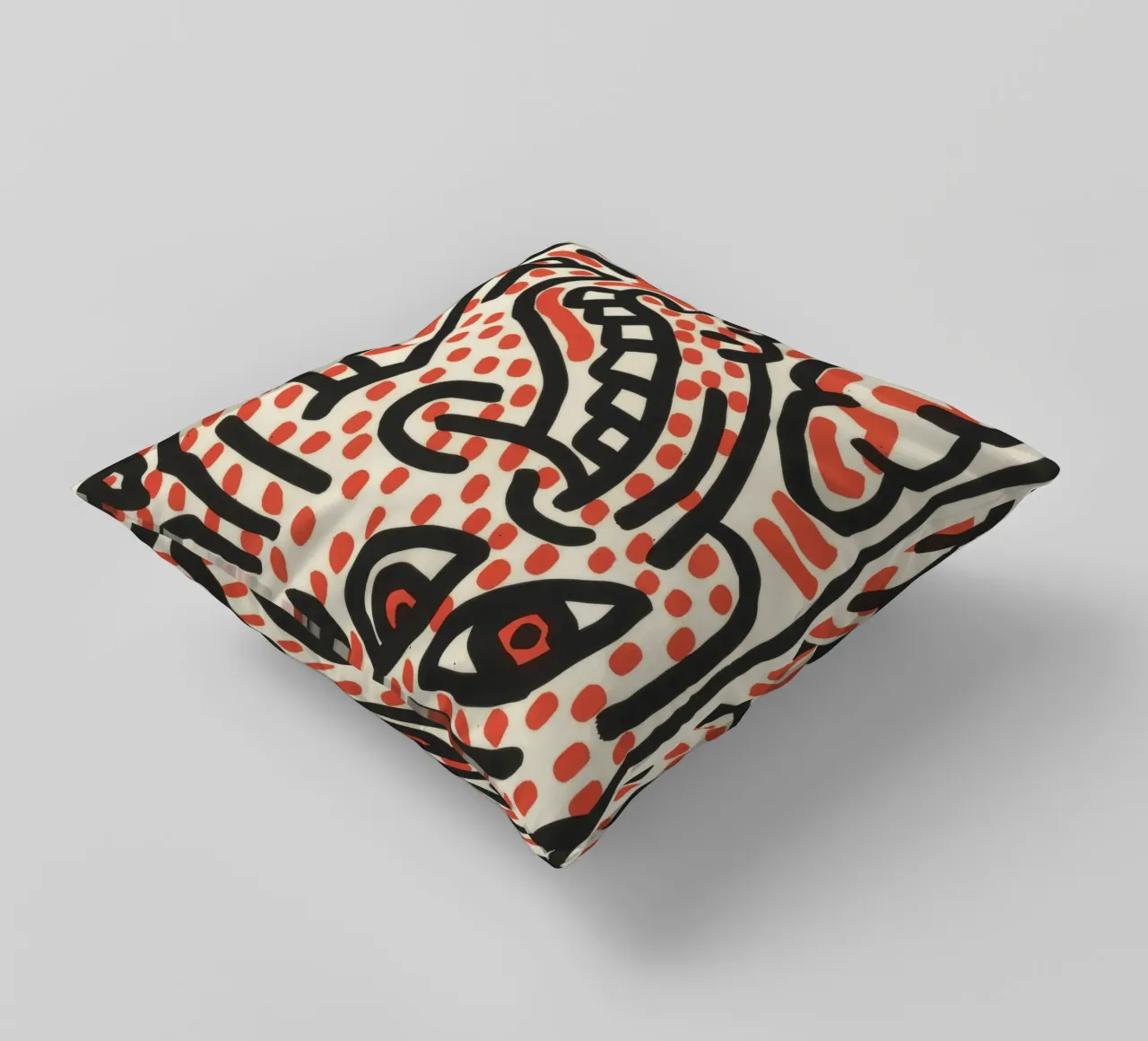 Keith Haring Ludo Abstract Pop Art Print decorative cushion by ClubArt