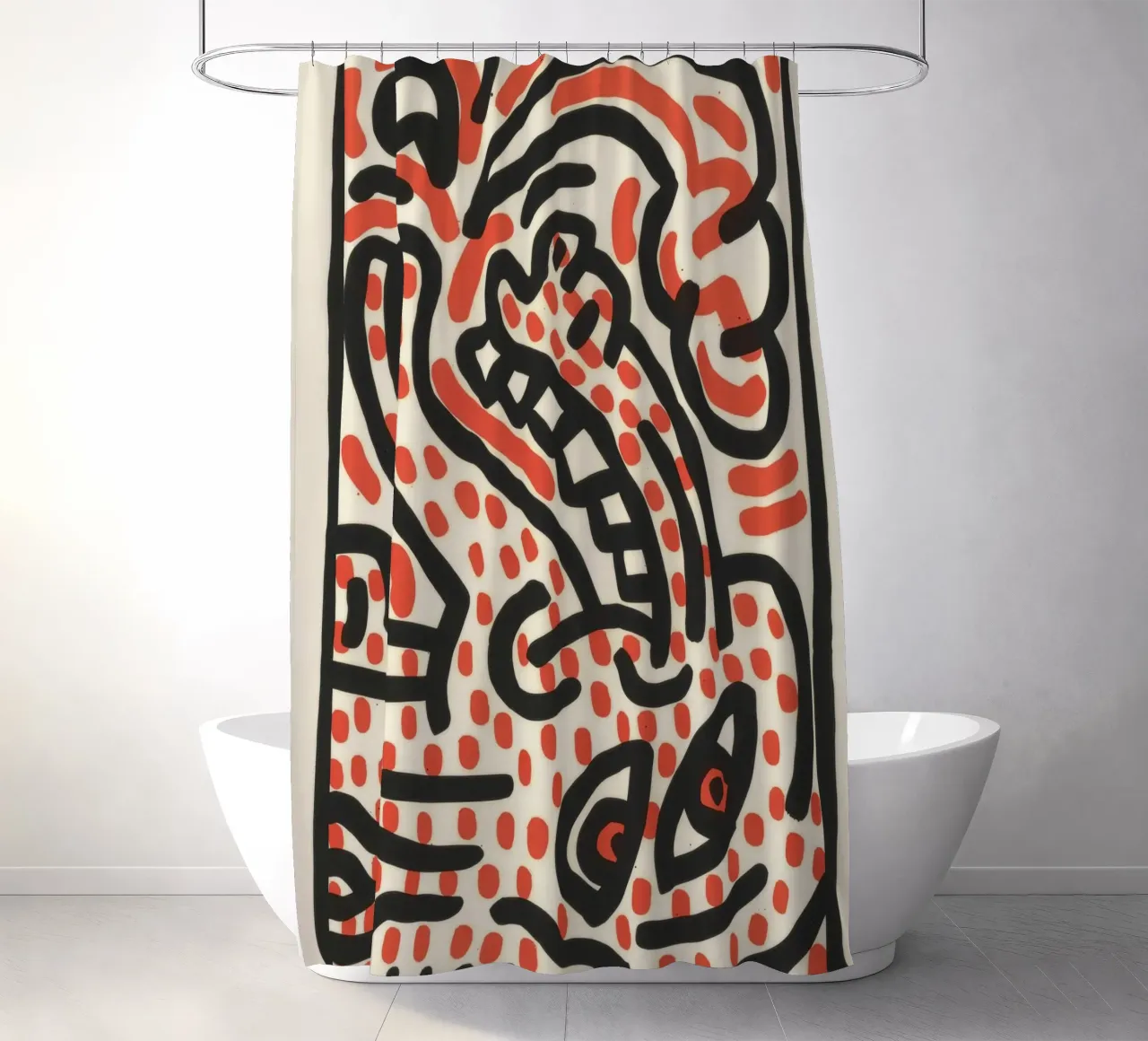 Keith Haring Ludo Abstract Pop Art Print douchegordijn van ClubArt