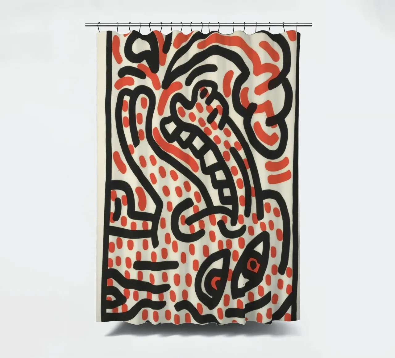 Keith Haring Ludo Abstract Pop Art Print douchegordijn van ClubArt