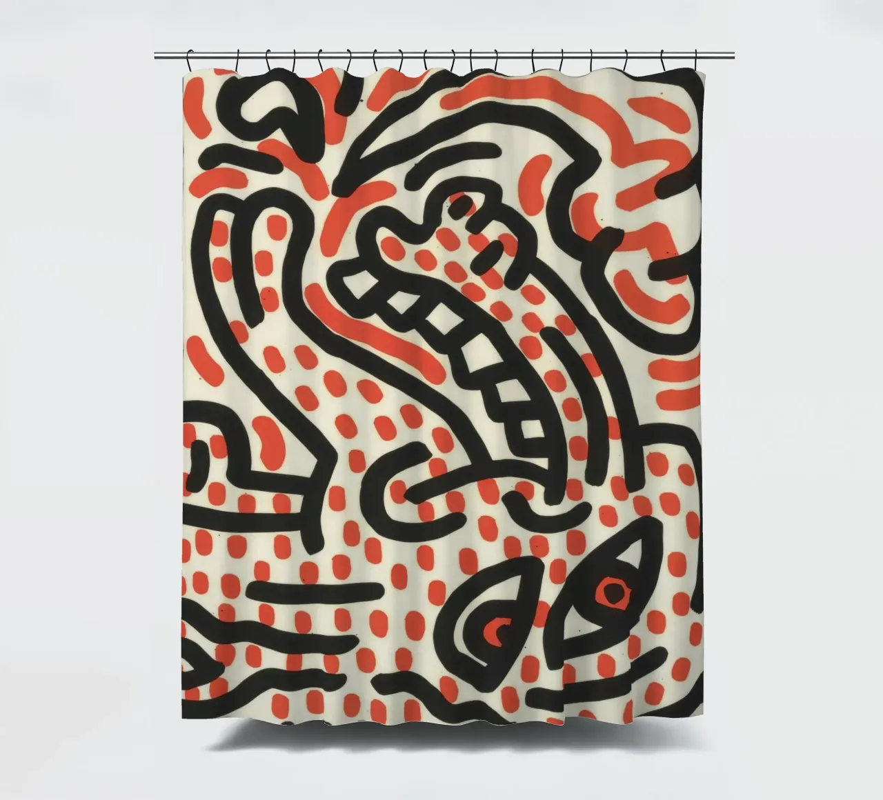 Keith Haring Ludo Abstract Pop Art Print douchegordijn van ClubArt