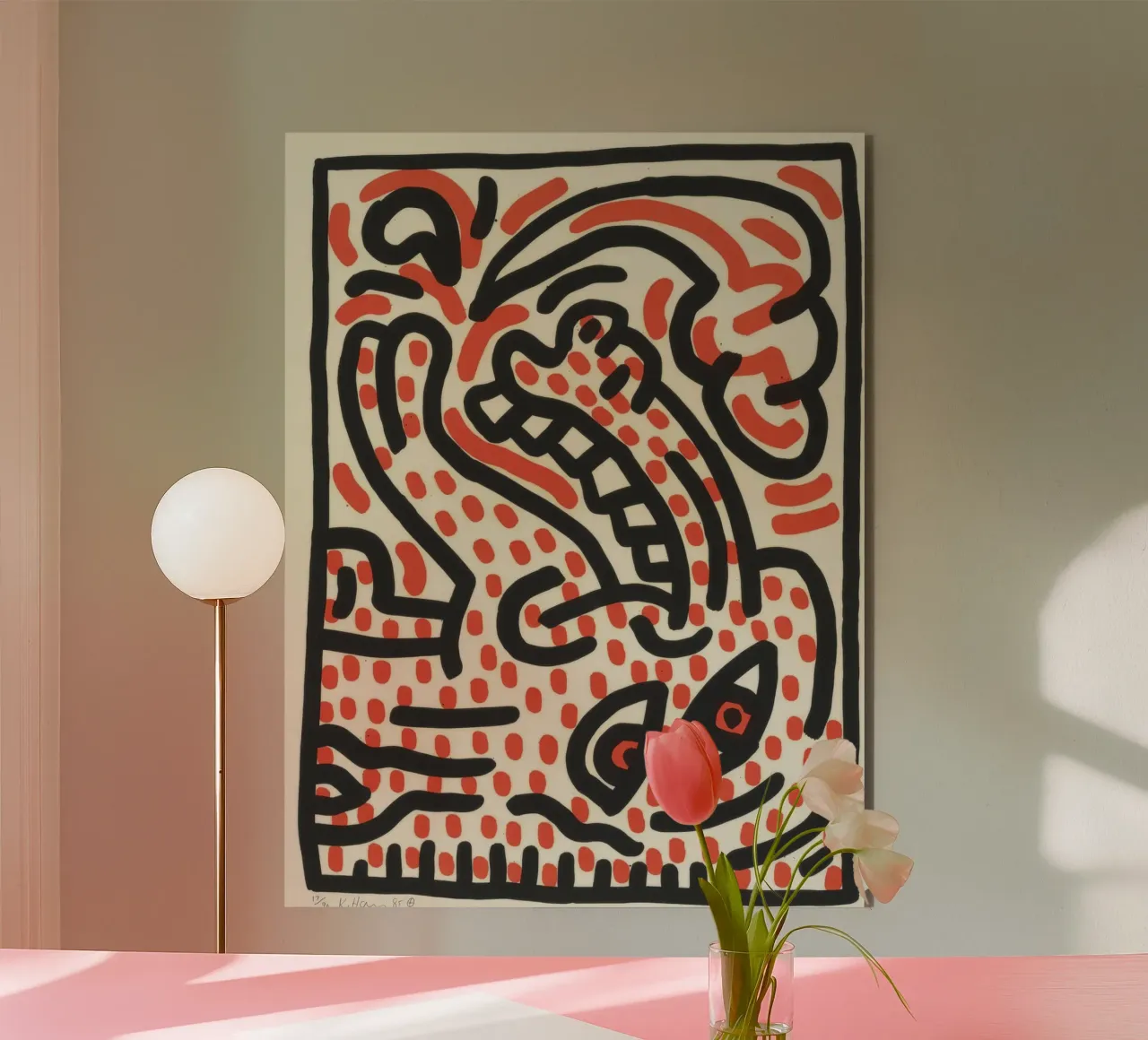 Keith Haring Ludo Abstract Pop Art Print aluminio dibond de ClubArt