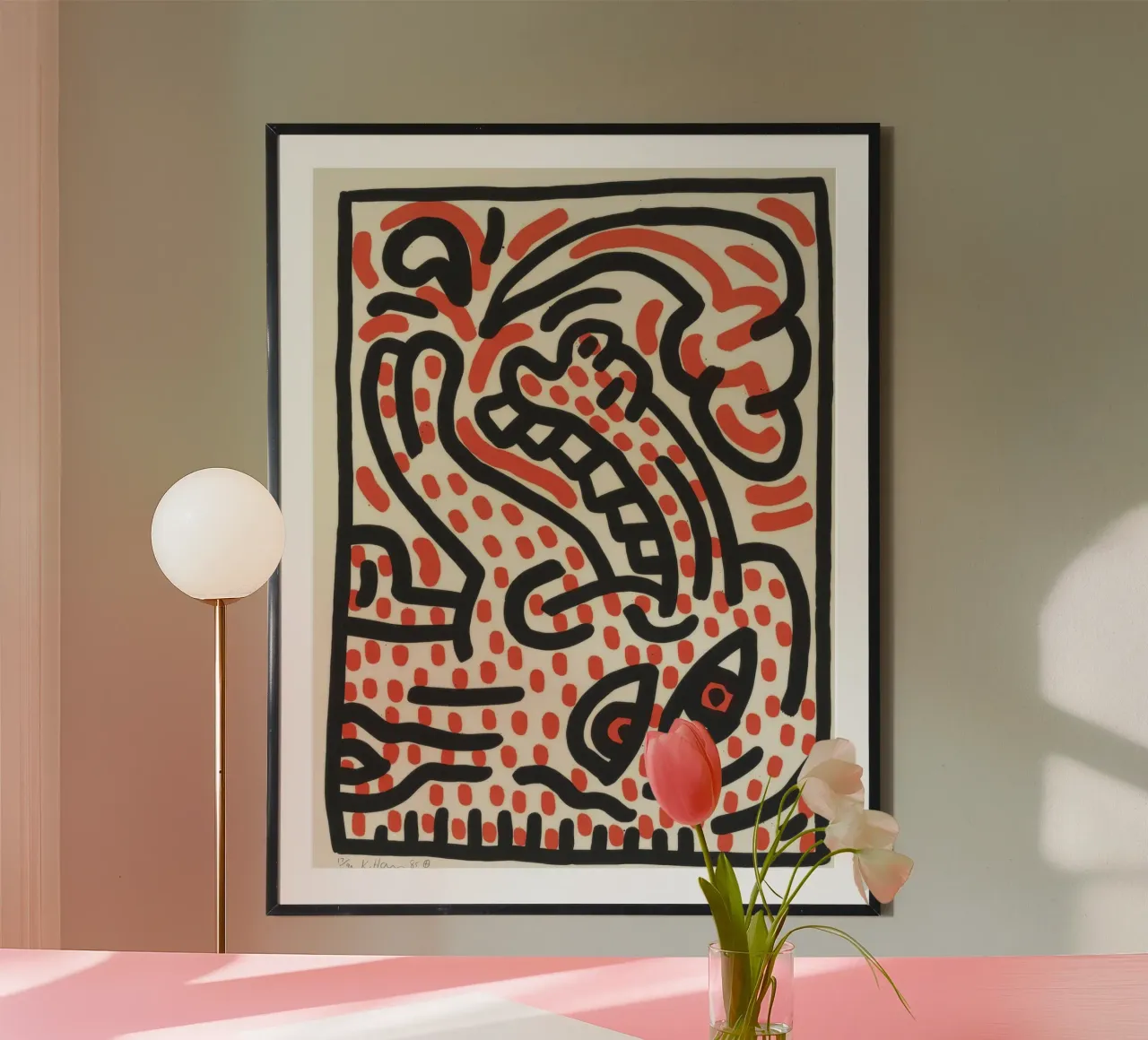 Stampa pop astratta di Keith Haring Ludo poster da ClubArt
