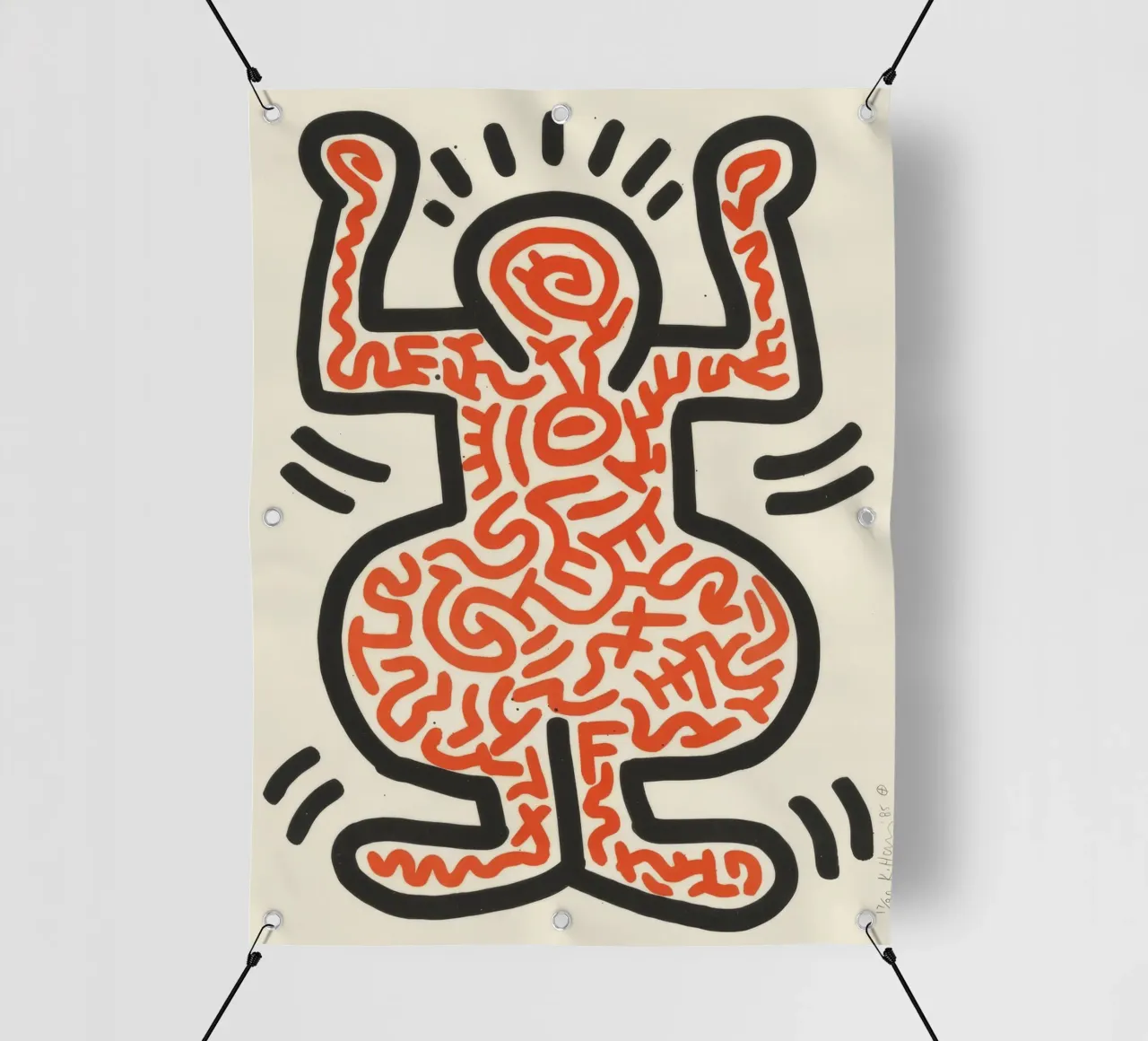 Keith Haring Ludo Radiant Figure Pop Art telo in pvc da ClubArt