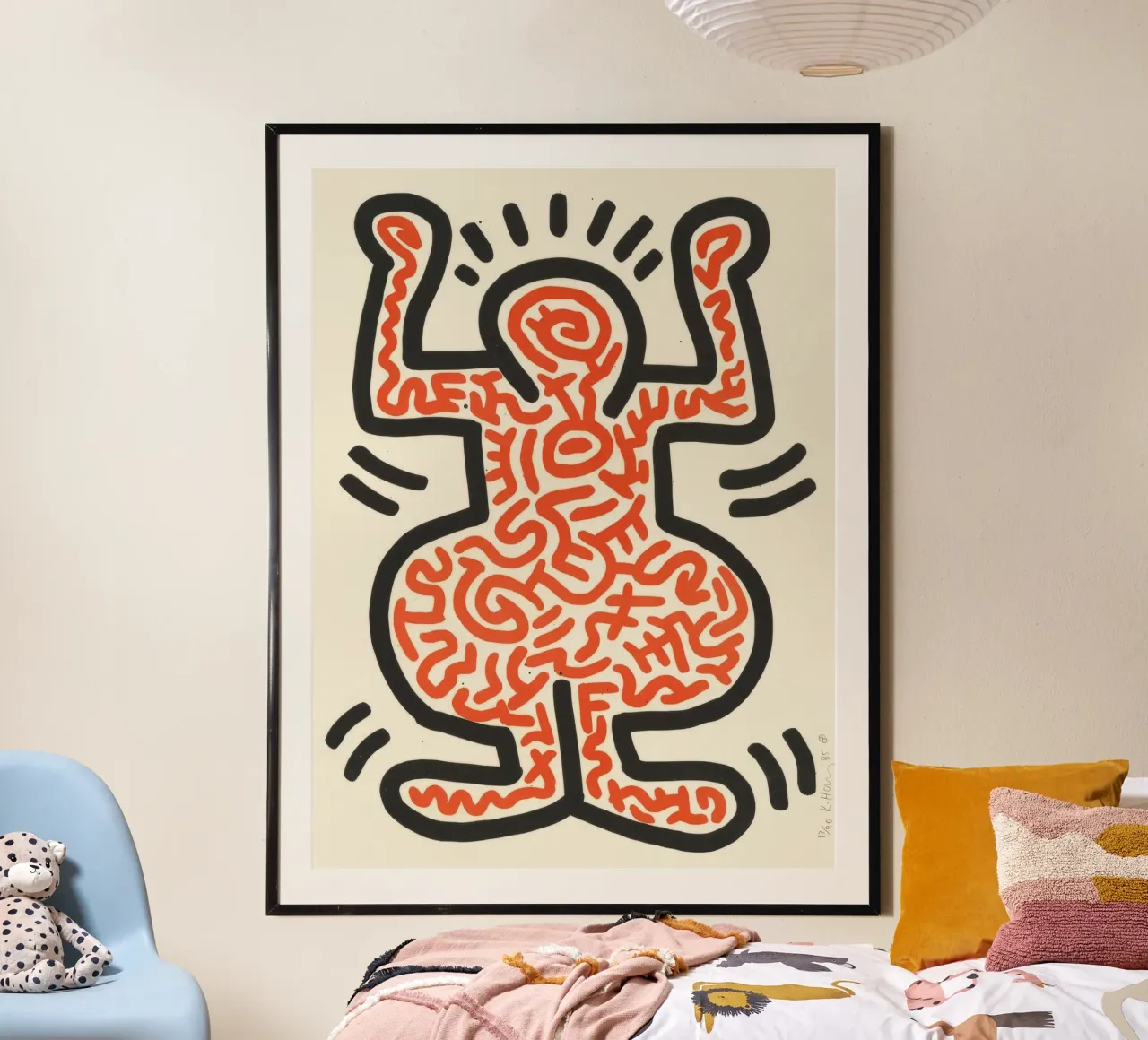 Keith Haring Ludo Radiant Figure Pop Art poster con telaio in legno da ClubArt